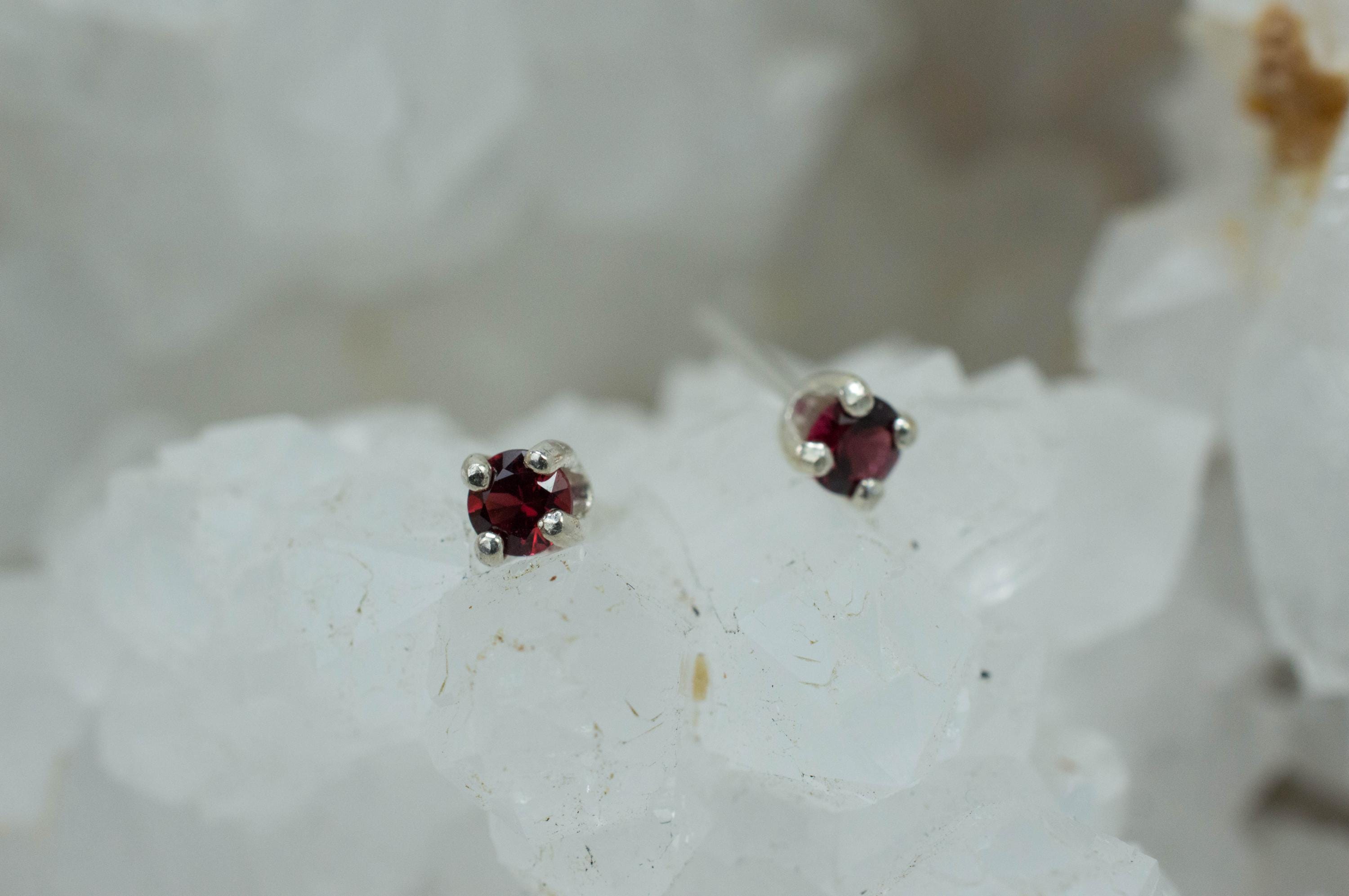 Red Spinel Earrings; Natural Untreated Vietnam Spinel; 0.220cts