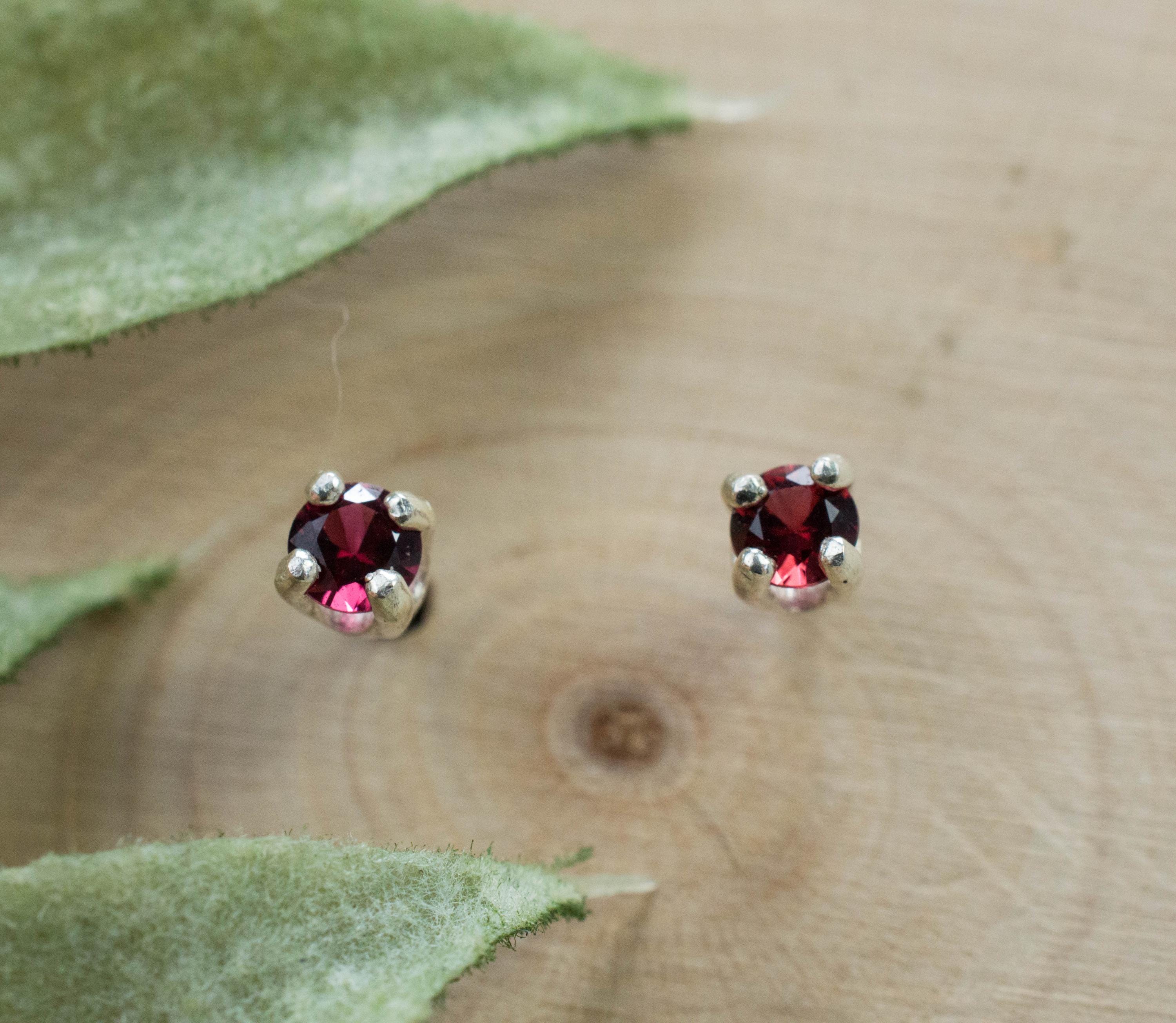 Red Spinel Earrings; Natural Untreated Vietnam Spinel; 0.220cts