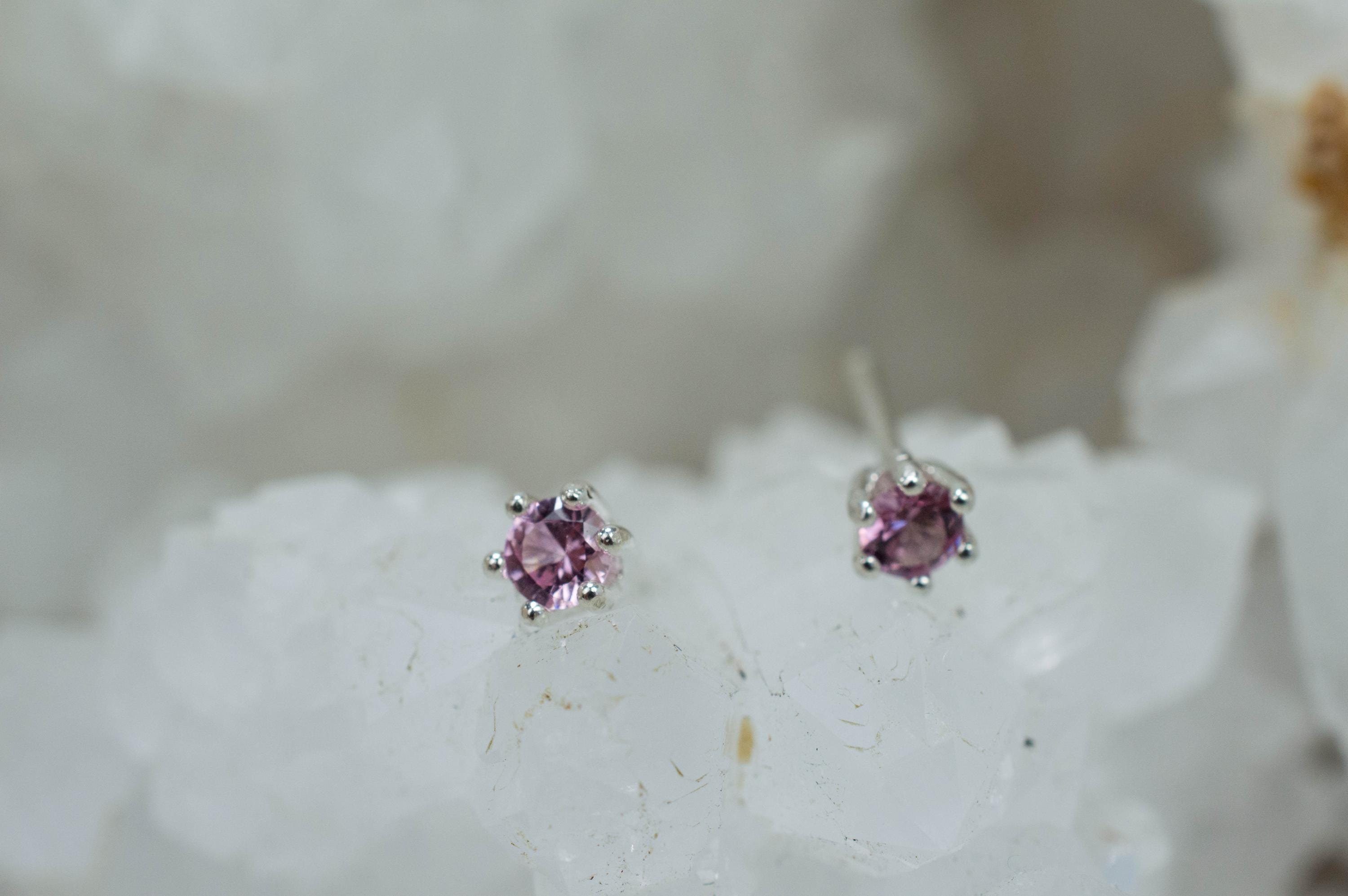 Pink Spinel Earrings; Natural Untreated Vietnam Spinel; 0.220cts