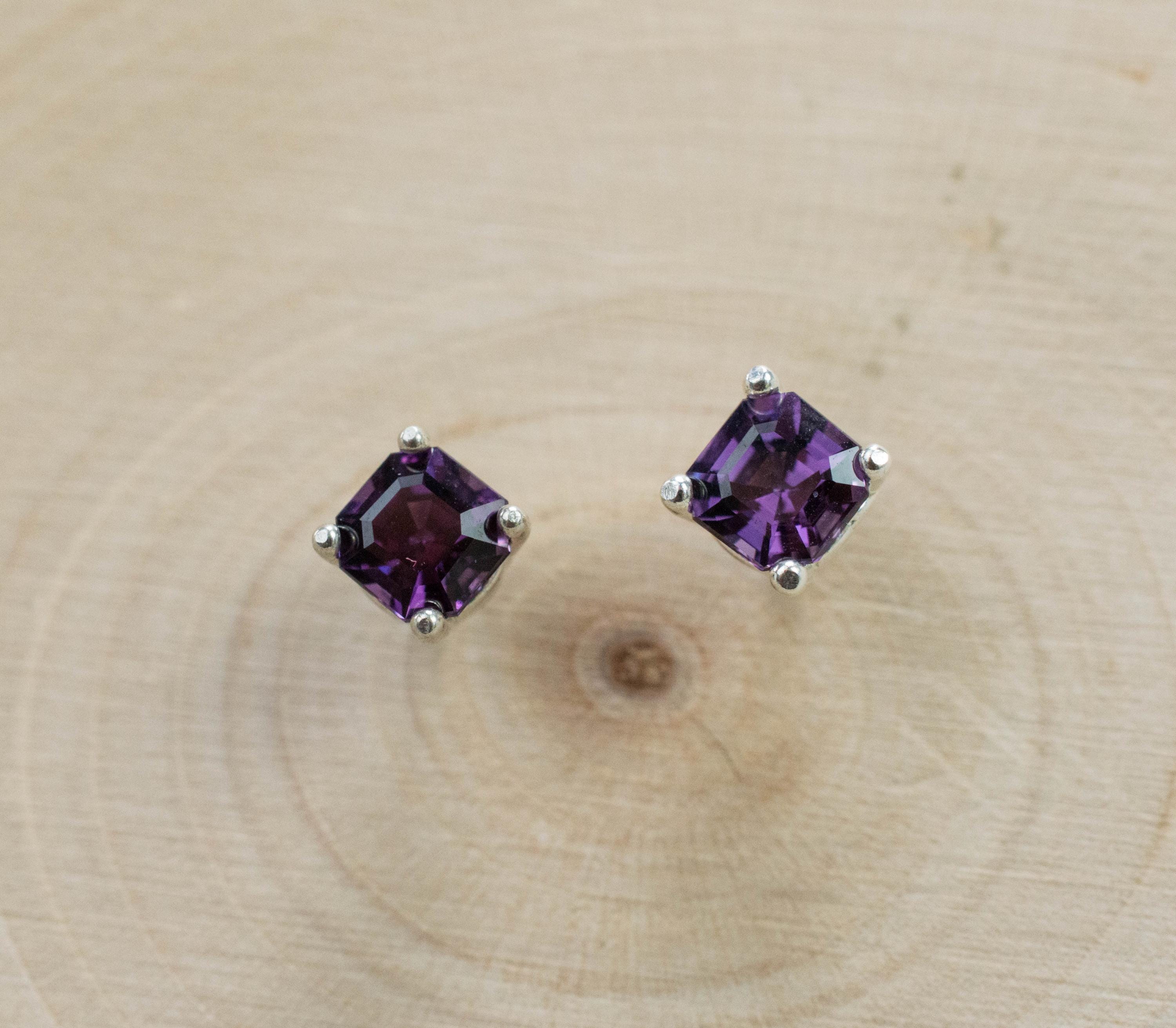 Purple Spinel Earrings; Genuine Untreated Mozambique Spinel; 0.950cts