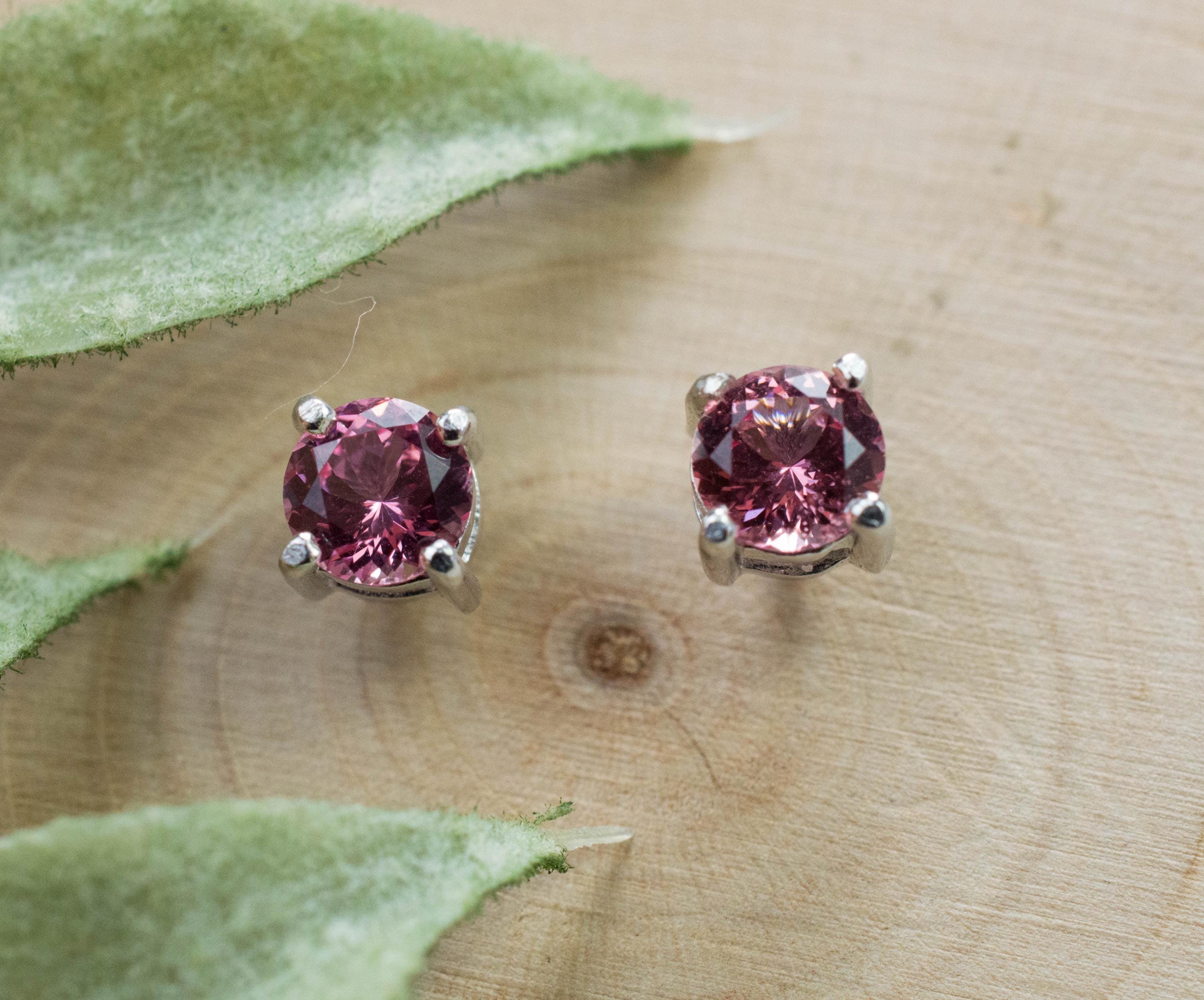 Pink Spinel Earrings; Natural Untreated Vietnam Spinel; 0.800cts