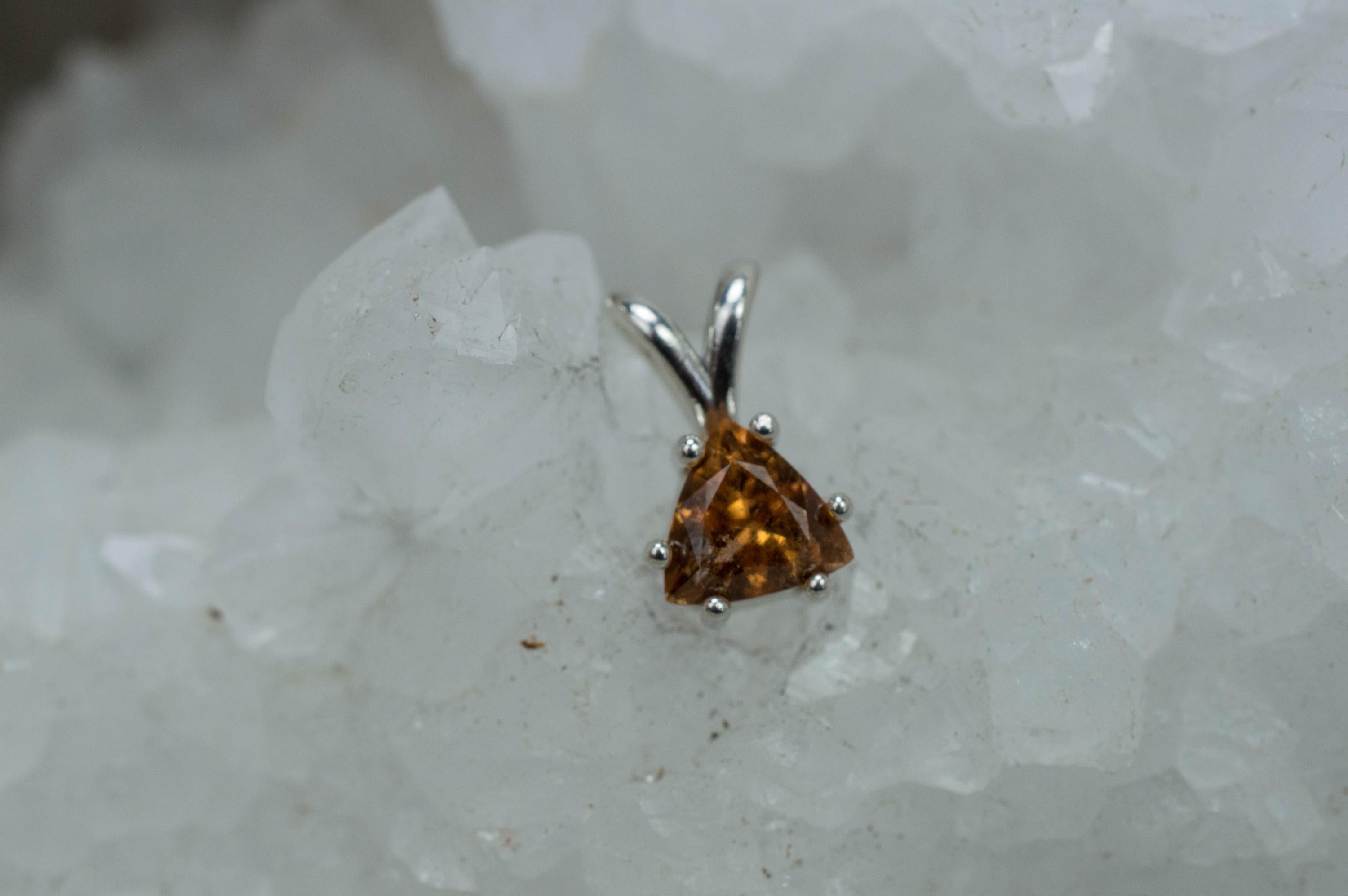 Grossular Garnet Pendant; Genuine Untreated Canada Garnet; 1.210cts