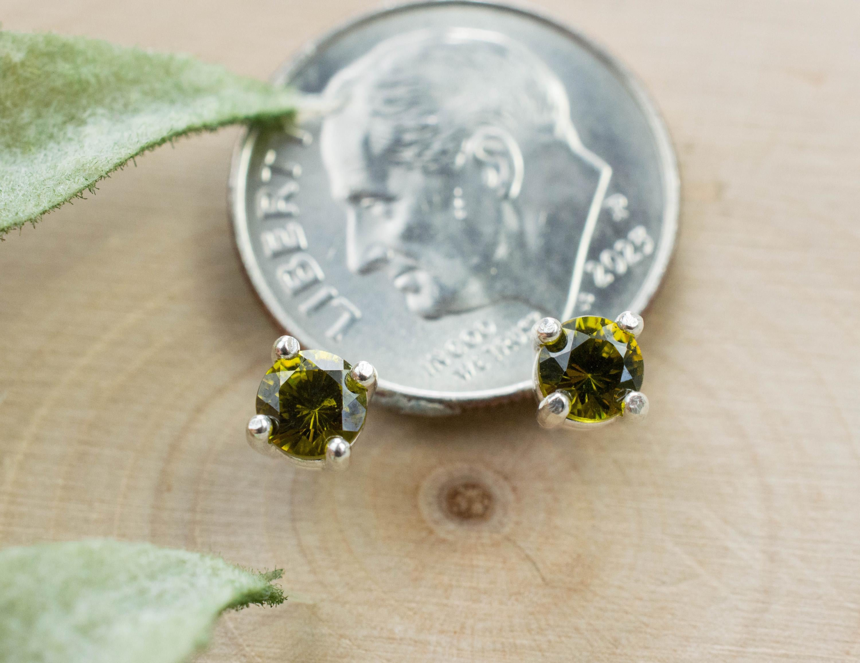 Andradite Garnet Earrings; Genuine Untreated Madagascar Garnet; 0.620cts