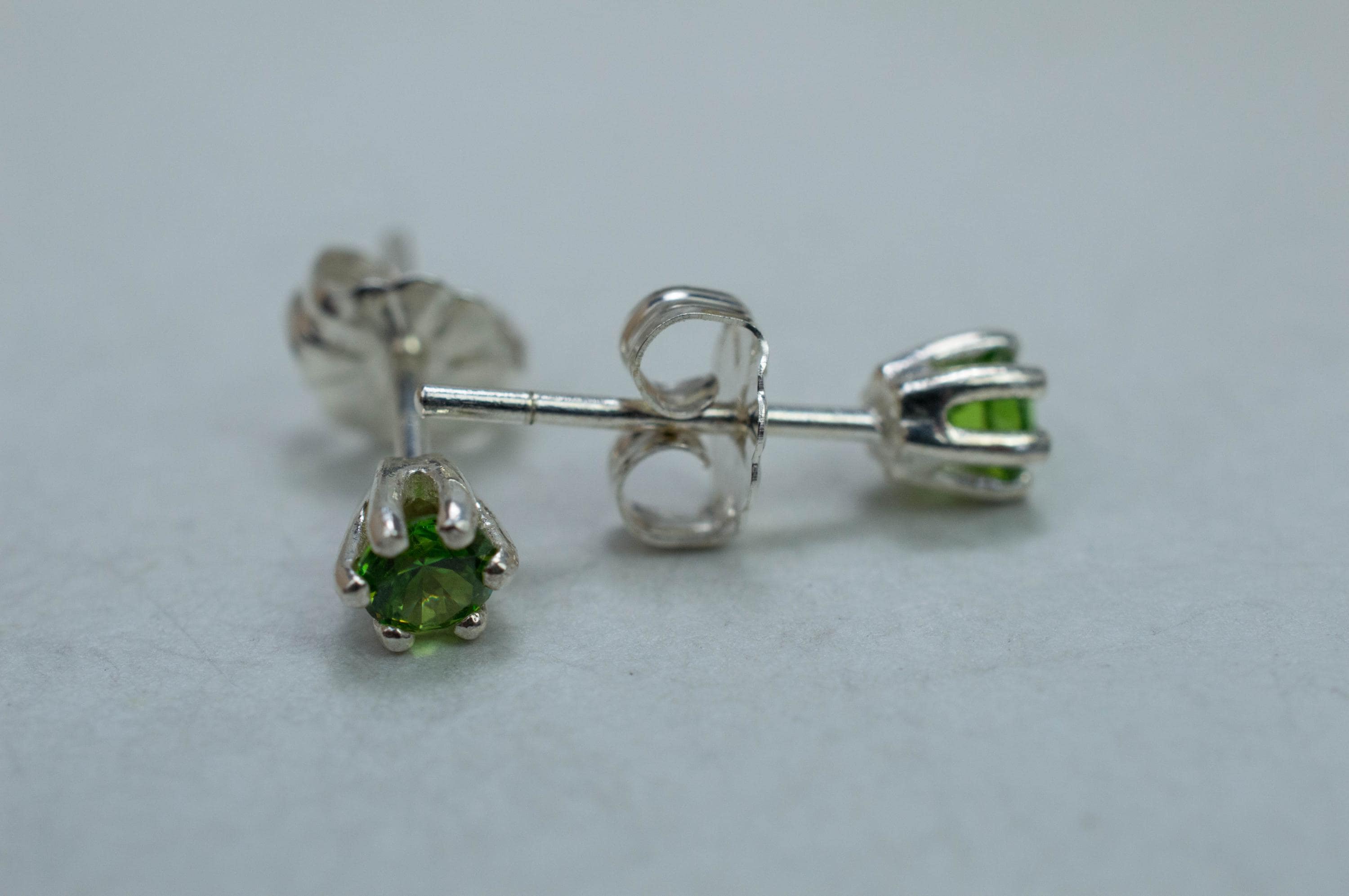 Demantoid Garnet Earrings; Genuine Untreated Ural Mountain Demantoid; 0.380cts