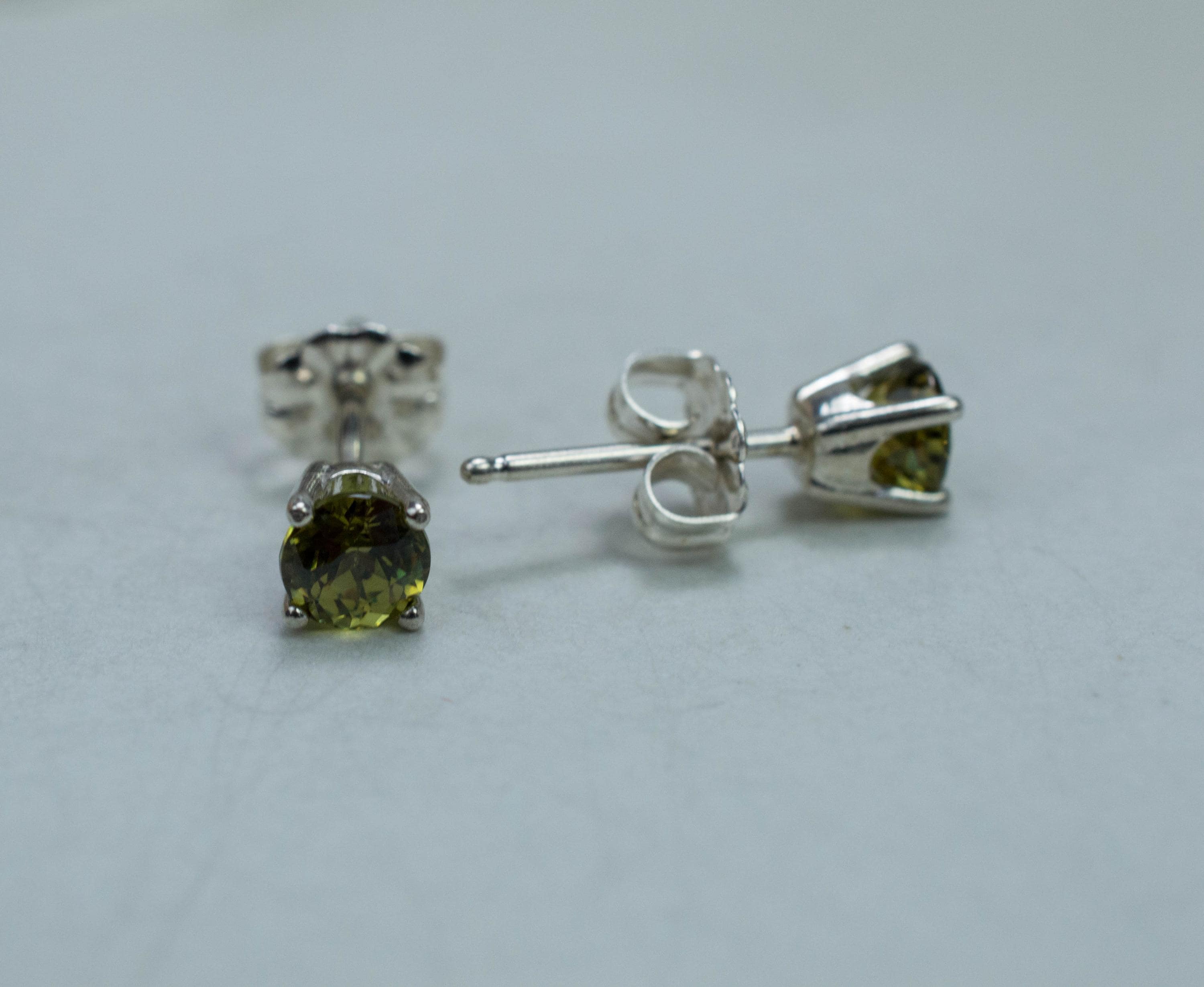 Demantoid Garnet Earrings; Natural Untreated Madagascar Color Shift Demantoid; 0.970cts