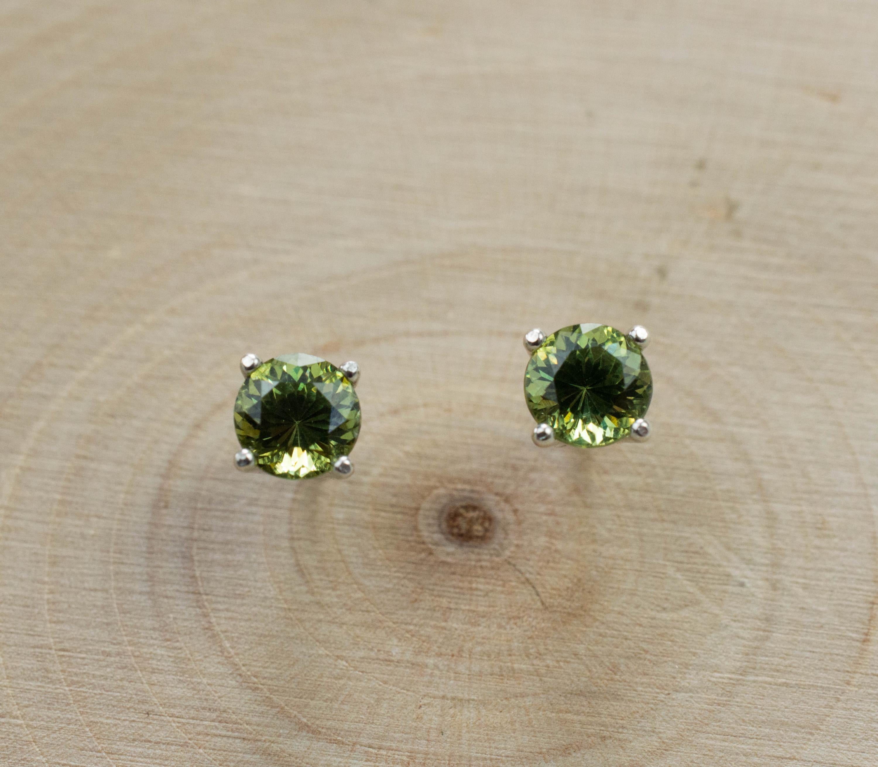 Demantoid Garnet Earrings; Natural Untreated Madagascar Demantoid; 1.040cts