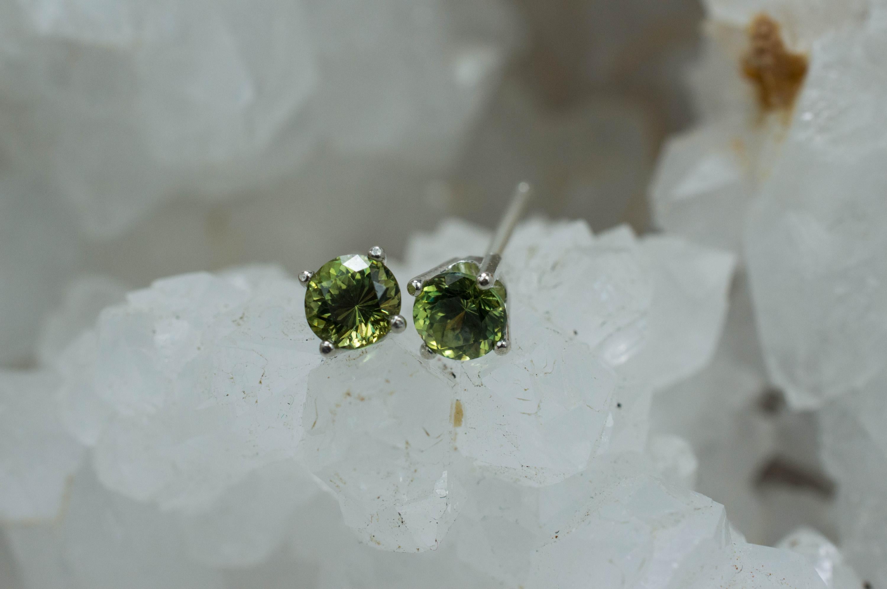 Demantoid Garnet Earrings; Natural Untreated Madagascar Demantoid; 1.040cts