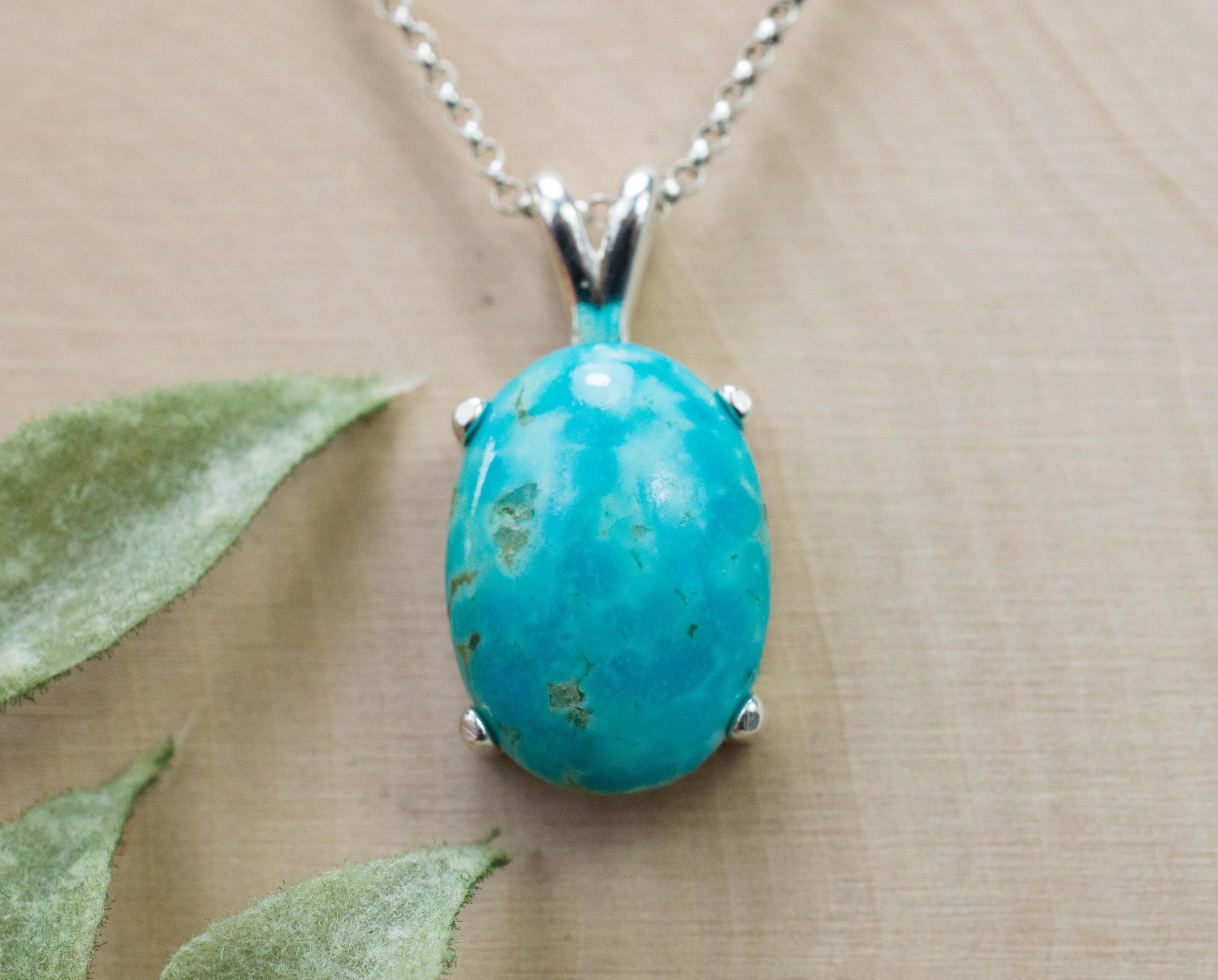 Turquoise Pendant, Natural Untreated Morenci Turquoise; 11.205cts