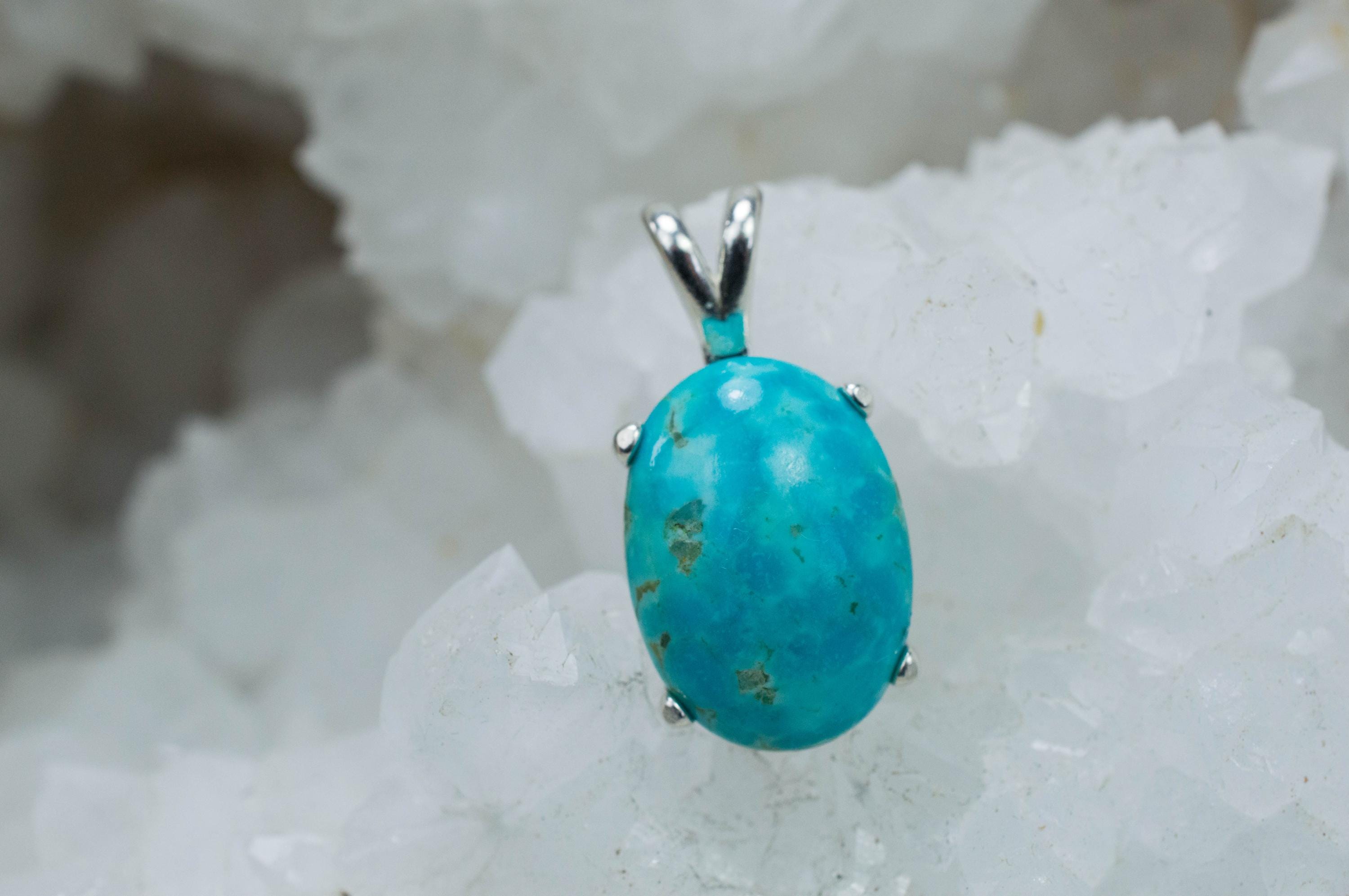 Turquoise Pendant, Natural Untreated Morenci Turquoise; 11.205cts