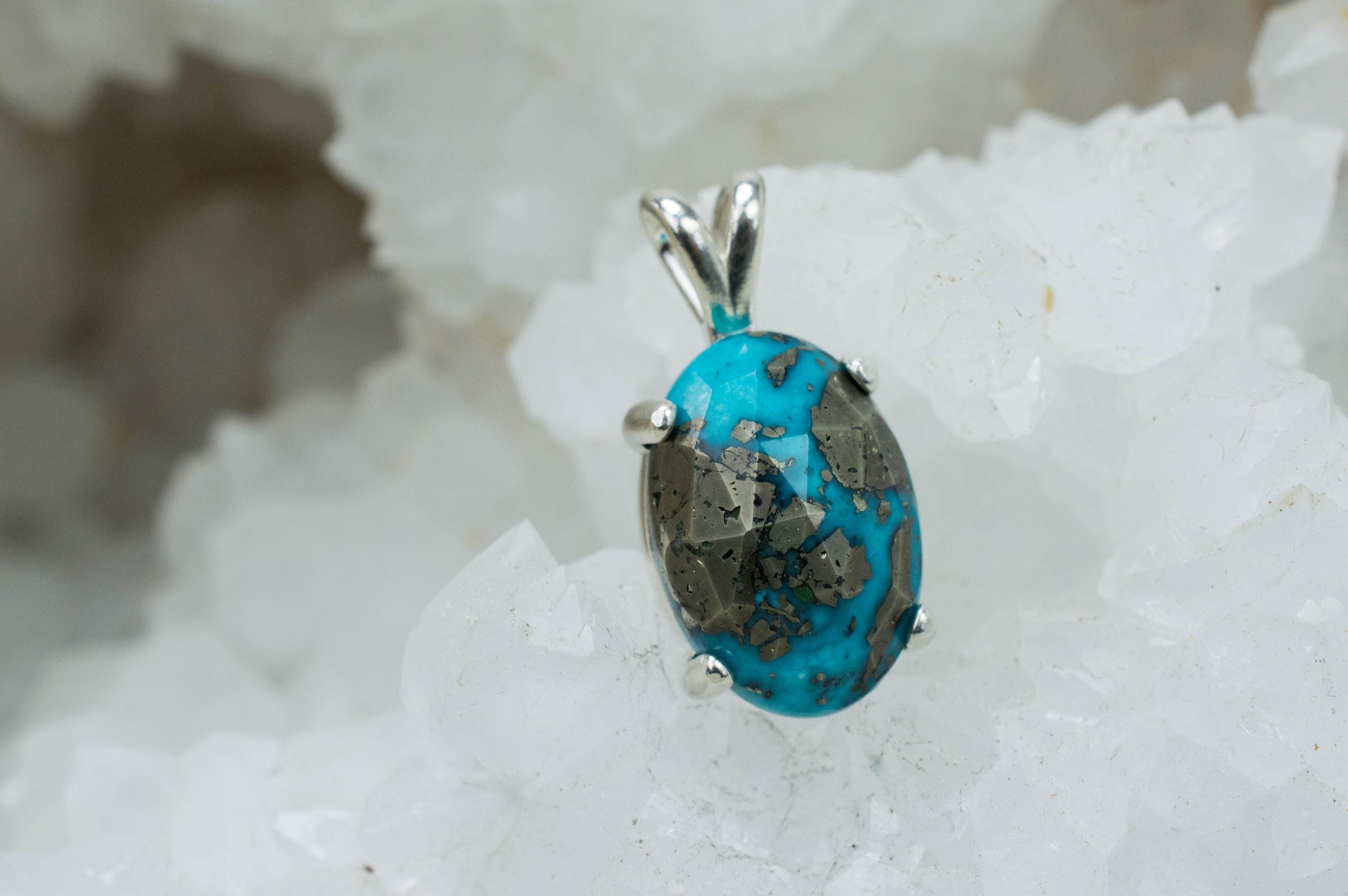 Turquoise Pendant, Natural Untreated Morenci Turquoise; 11.965cts