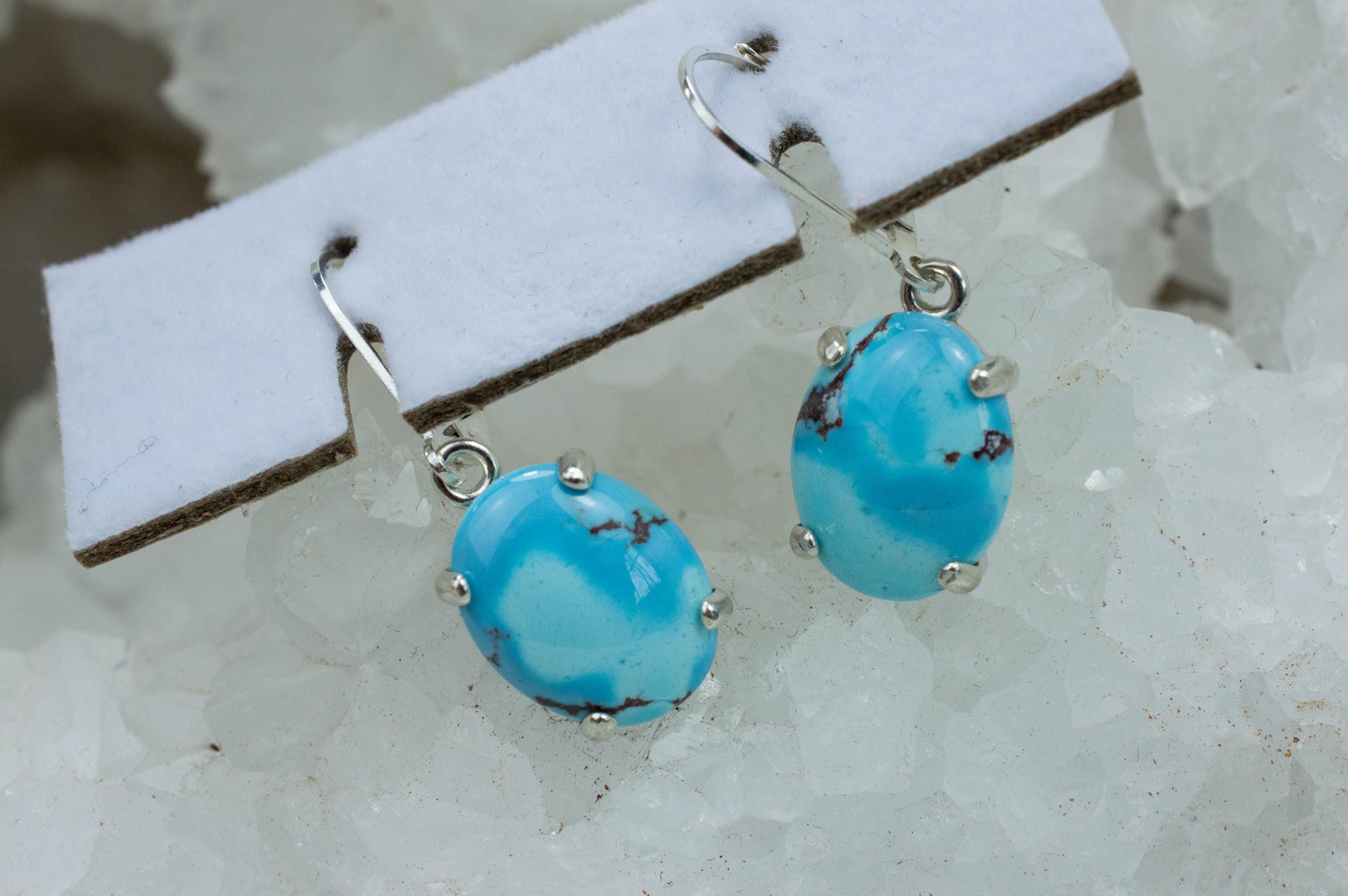 Golden Hills Turquoise Earrings, Natural Untreated Kazakhstan Turquoise; 7.200cts