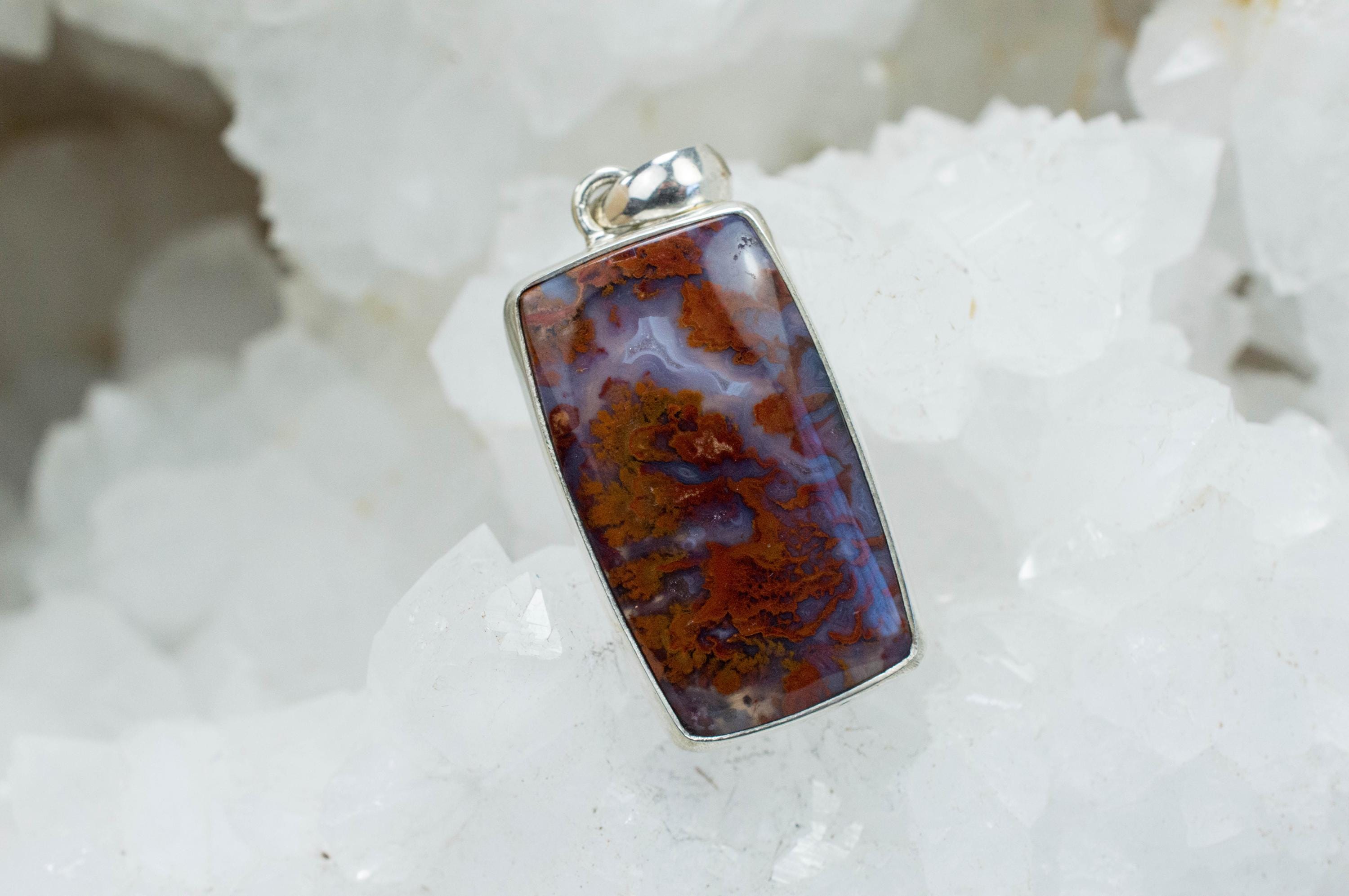 Wingate Agate Pendant, Natural and Untreated California Plume Agate