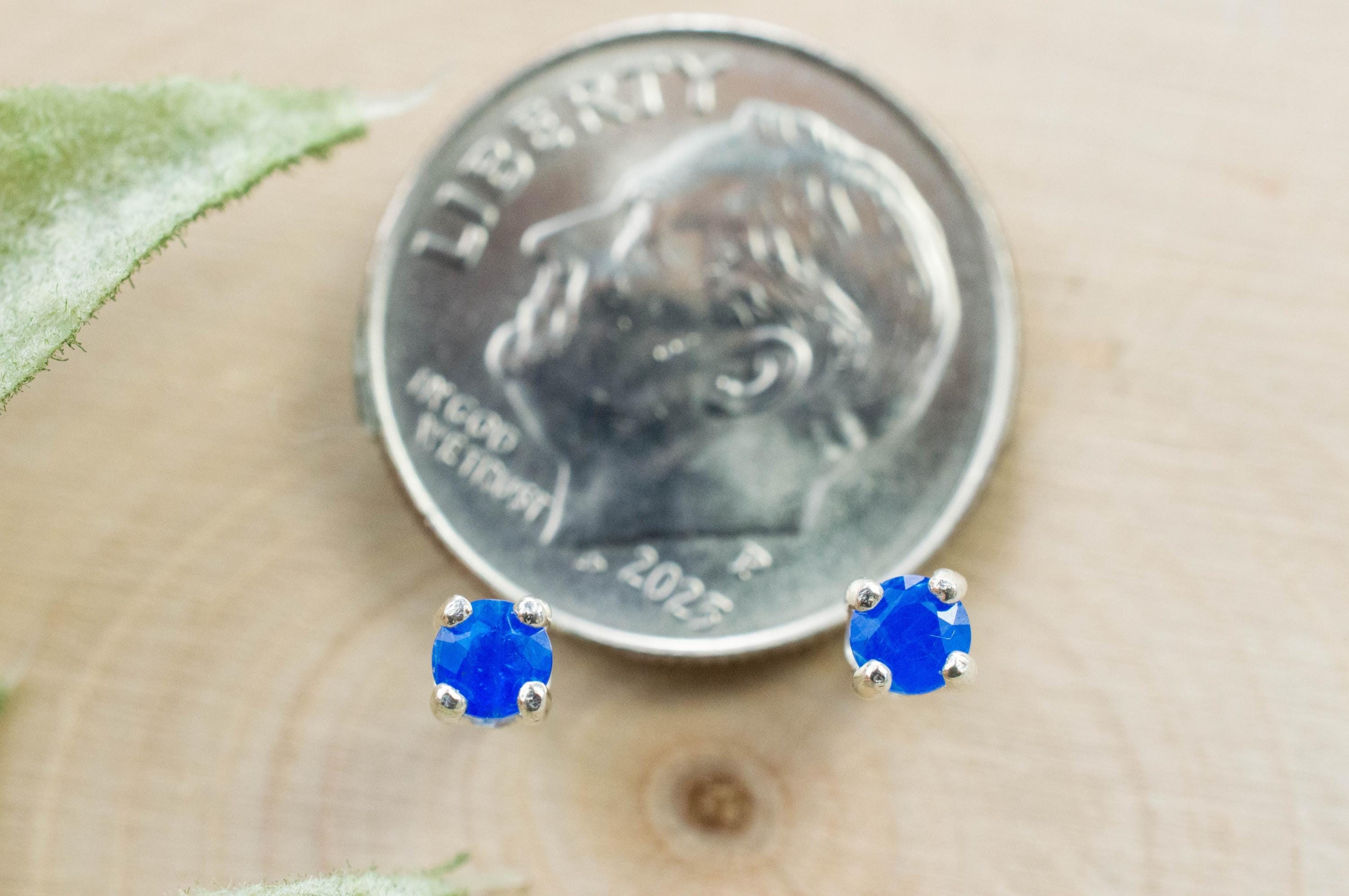 Sodalite Earrings; Natural Untreated Afghanistan Sodalite; 0.130cts