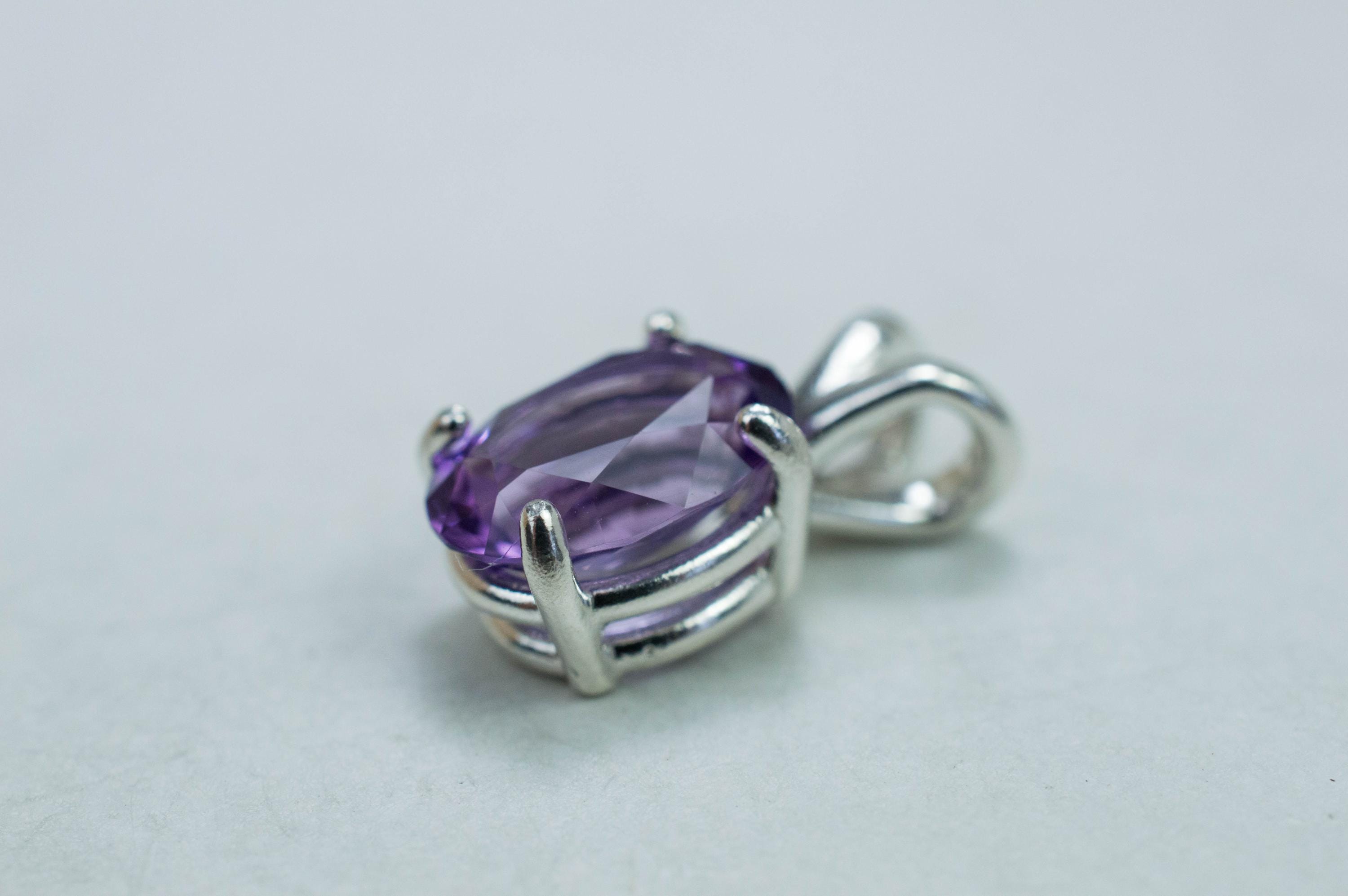 Amethyst Pendant, Untreated Genuine Brazilian Amethyst; 1.975cts