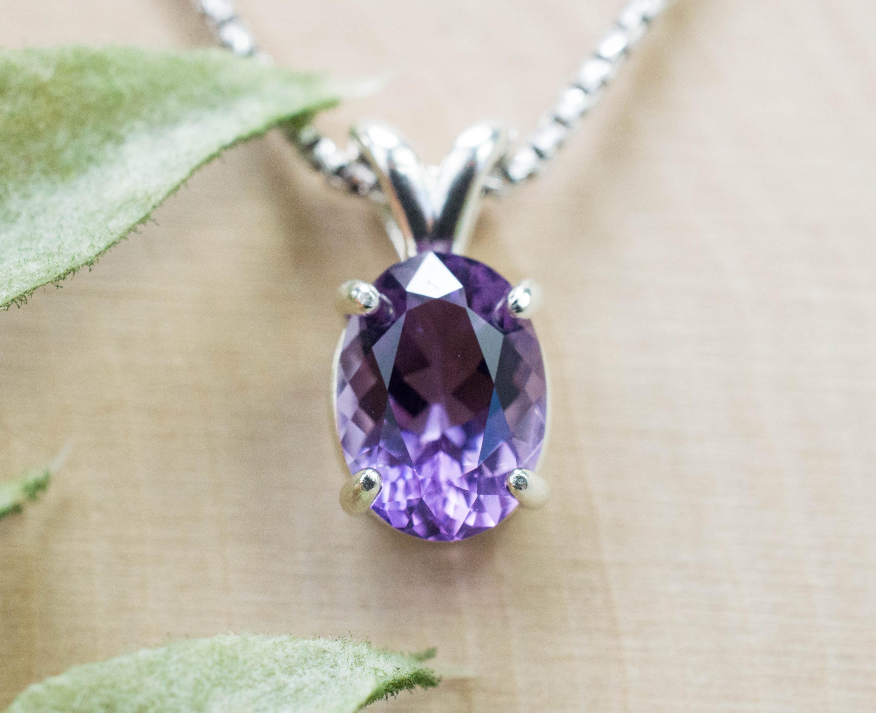 Amethyst Pendant, Untreated Genuine Brazilian Amethyst; 1.975cts