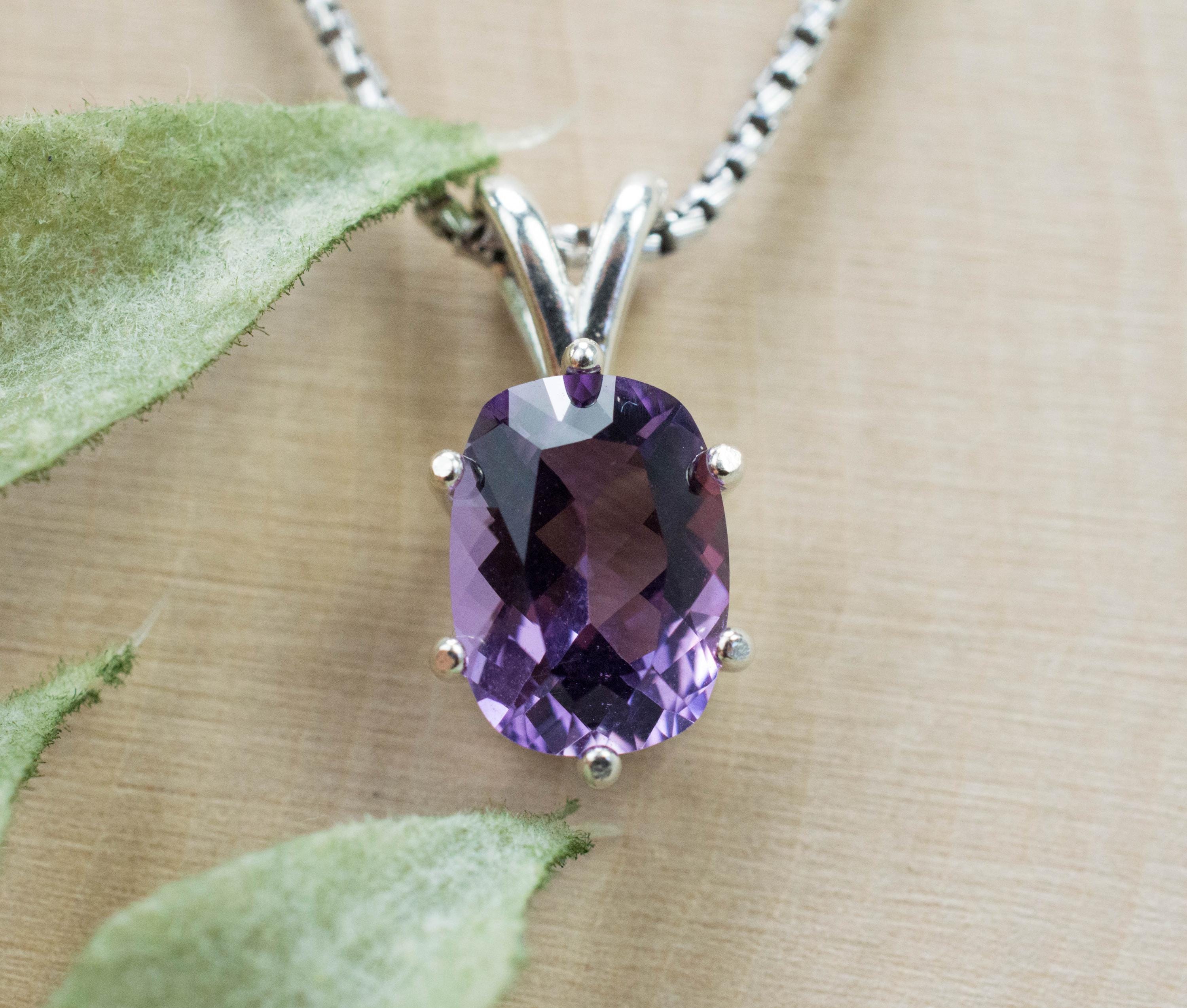 Amethyst Pendant, Untreated Genuine Brazilian Amethyst; 2.120cts