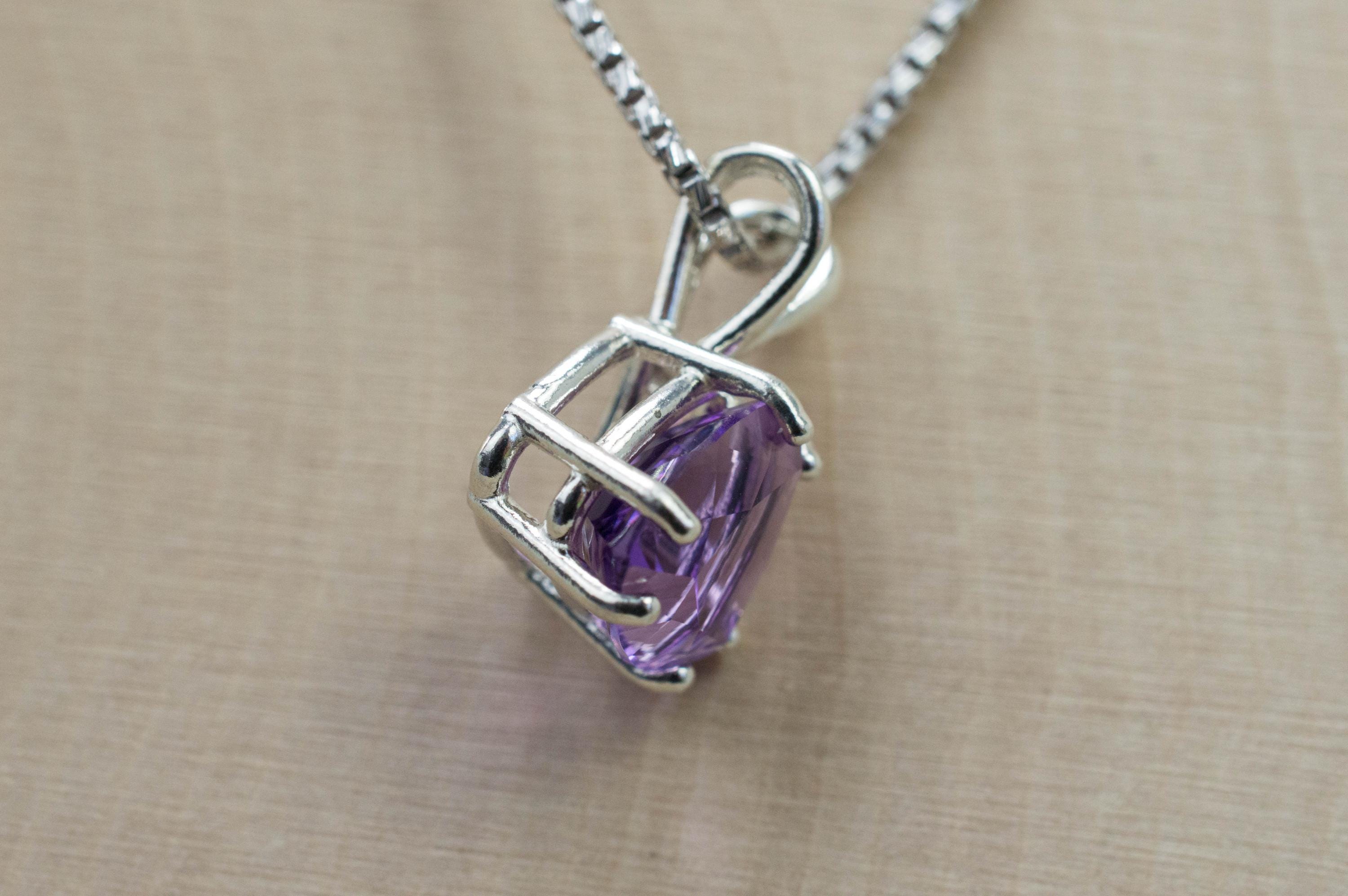 Amethyst Pendant, Untreated Genuine Brazilian Amethyst; 3.020cts