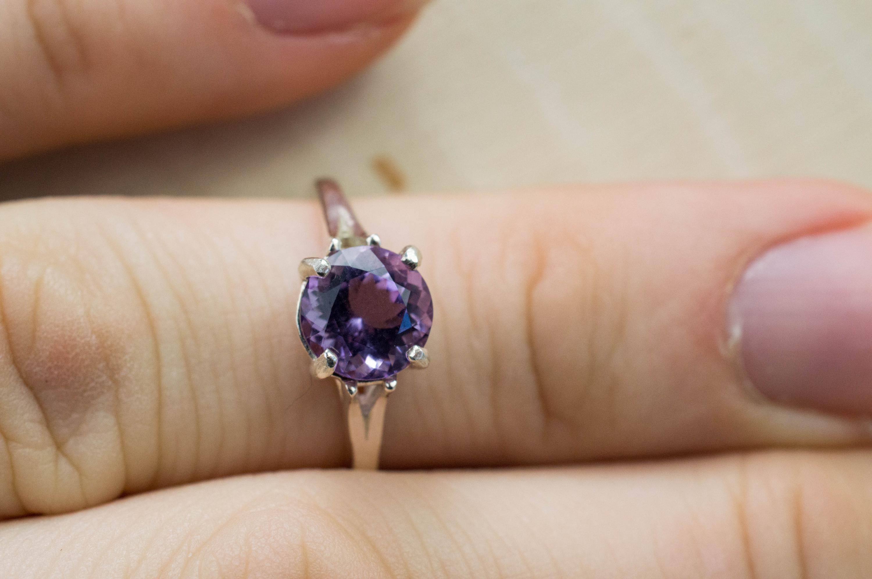 Amethyst Ring, Natural Untreated Brazil Amethyst; 1.445cts