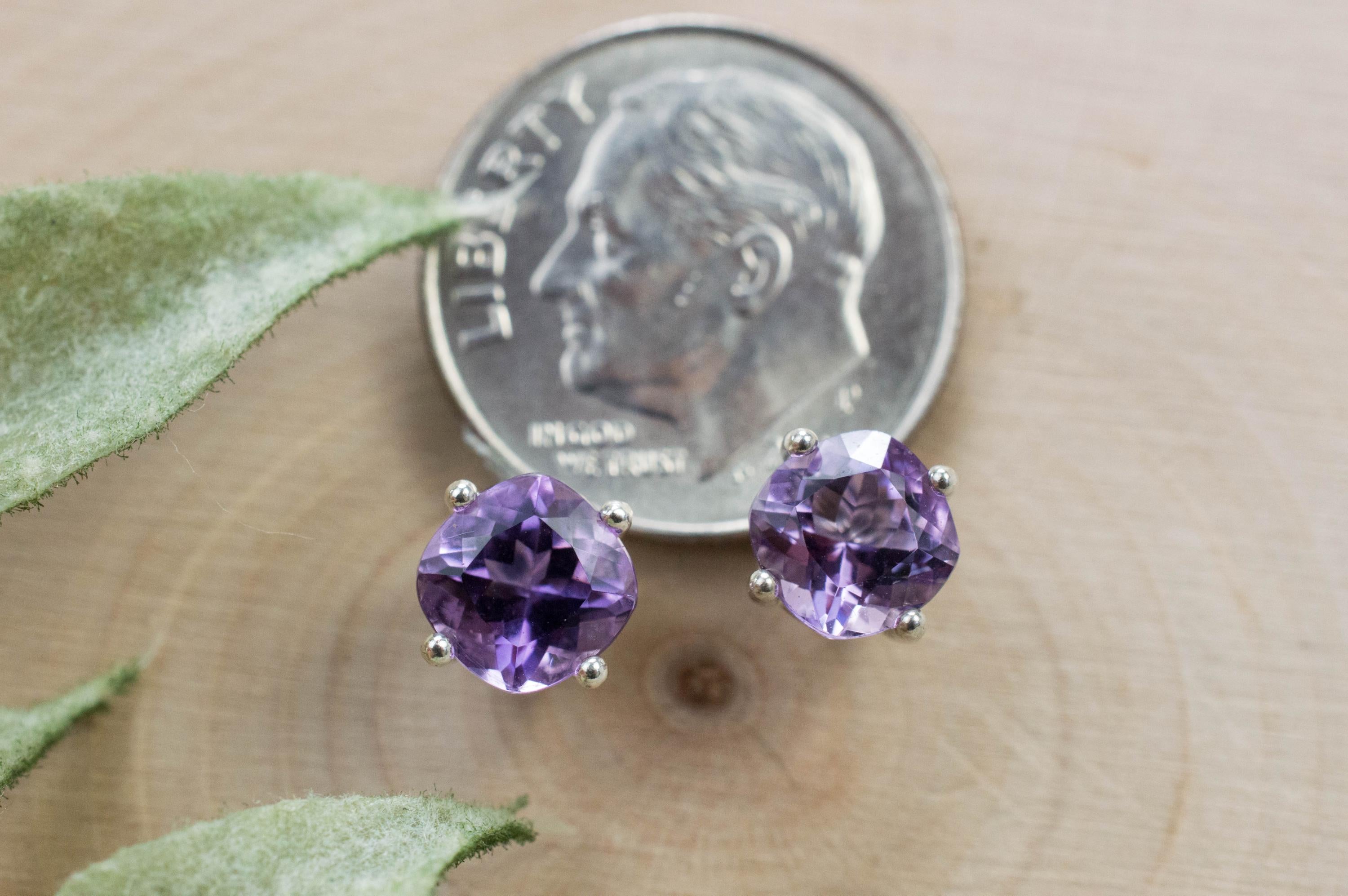 Amethyst Earrings, Natural Untreated Brazilian Amethyst; 1.650cts