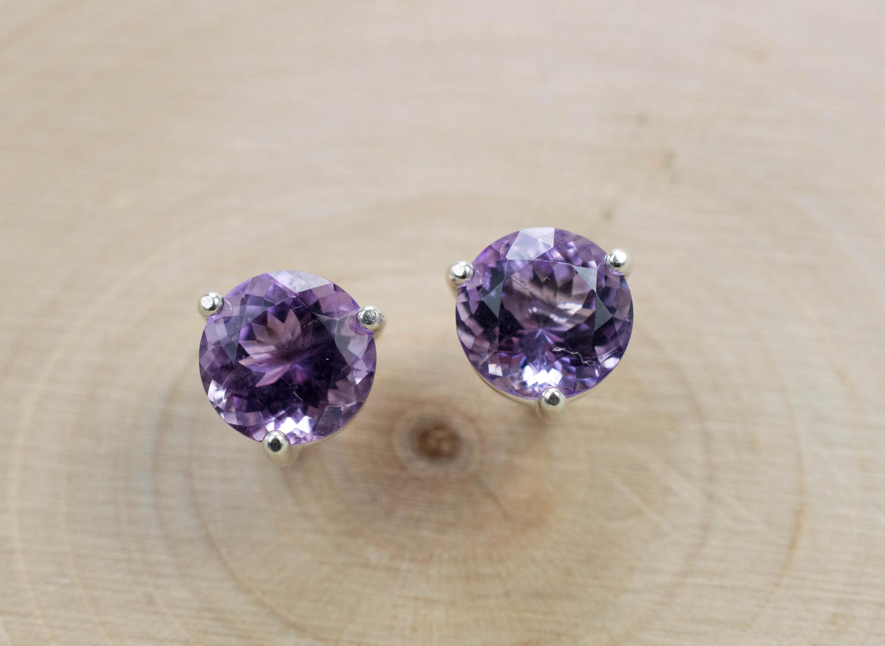 Amethyst Earrings, Natural Untreated Brazilian Amethyst; 2.470cts