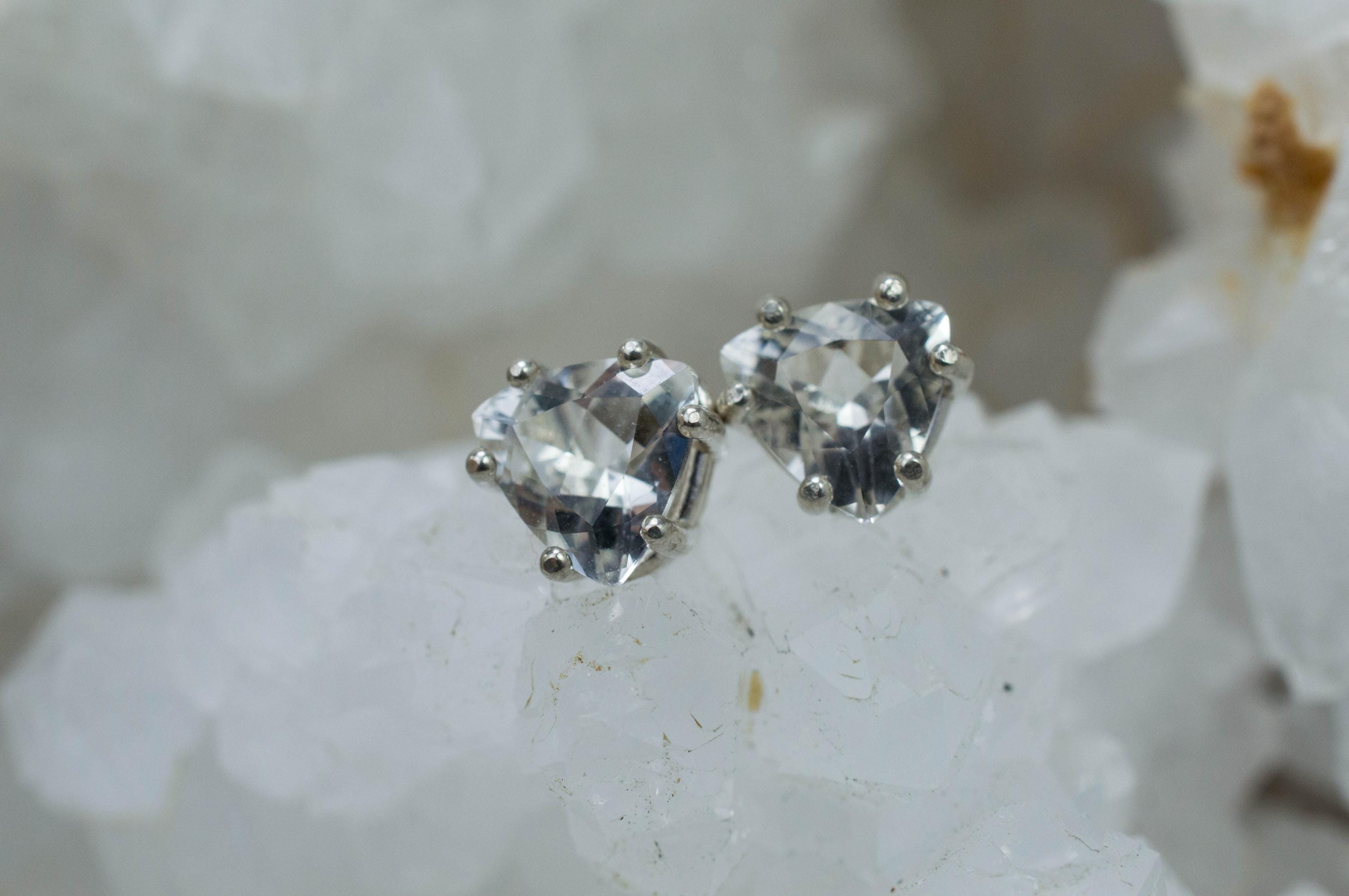 Tanzanian Quartz Earrings, Natural Untreated Mondo Quartz; 1.920cts