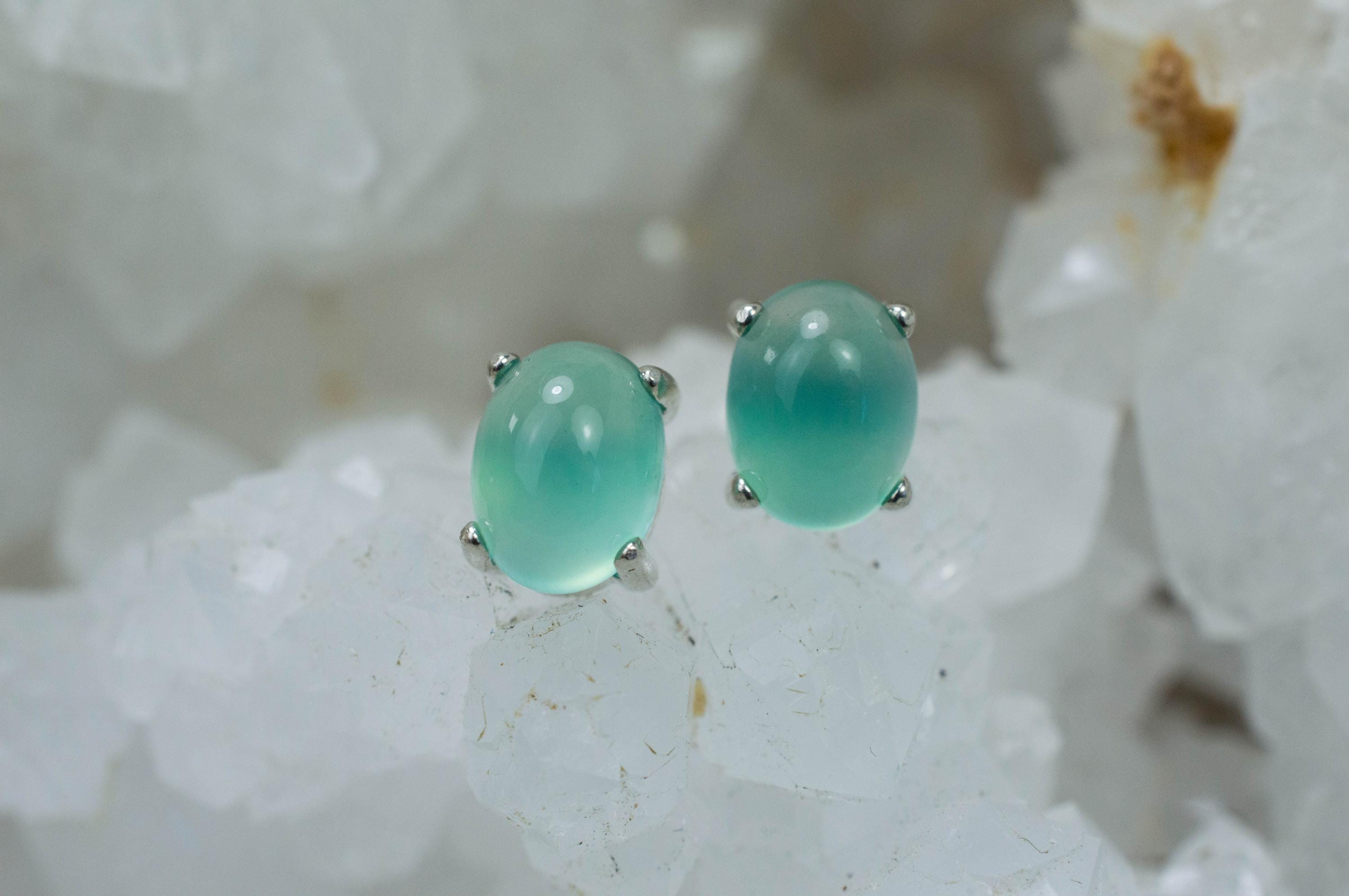 Aquaprase Earrings; Genuine Untreated African Aquaprase™; 3.055cts