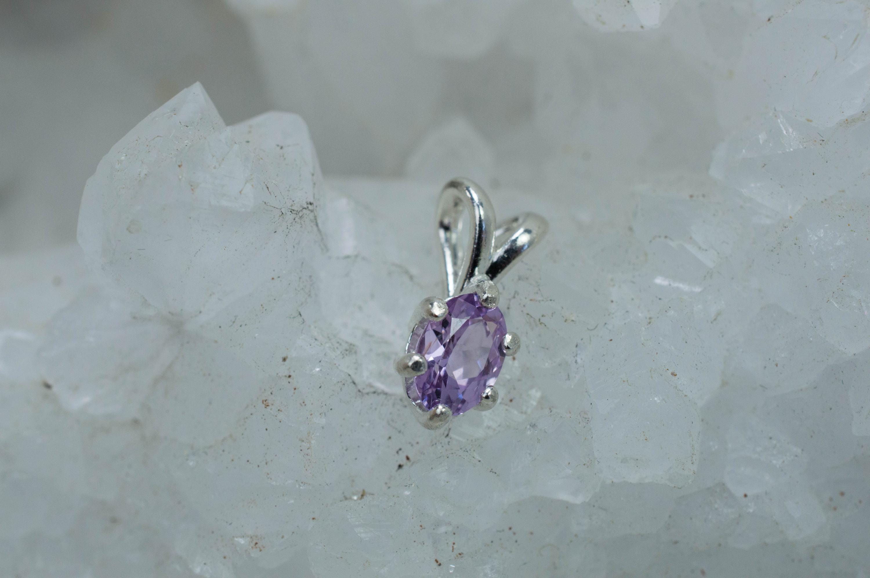 Lavender Spinel Pendant; Natural Untreated Vietnam Purple Spinel; 0.710cts