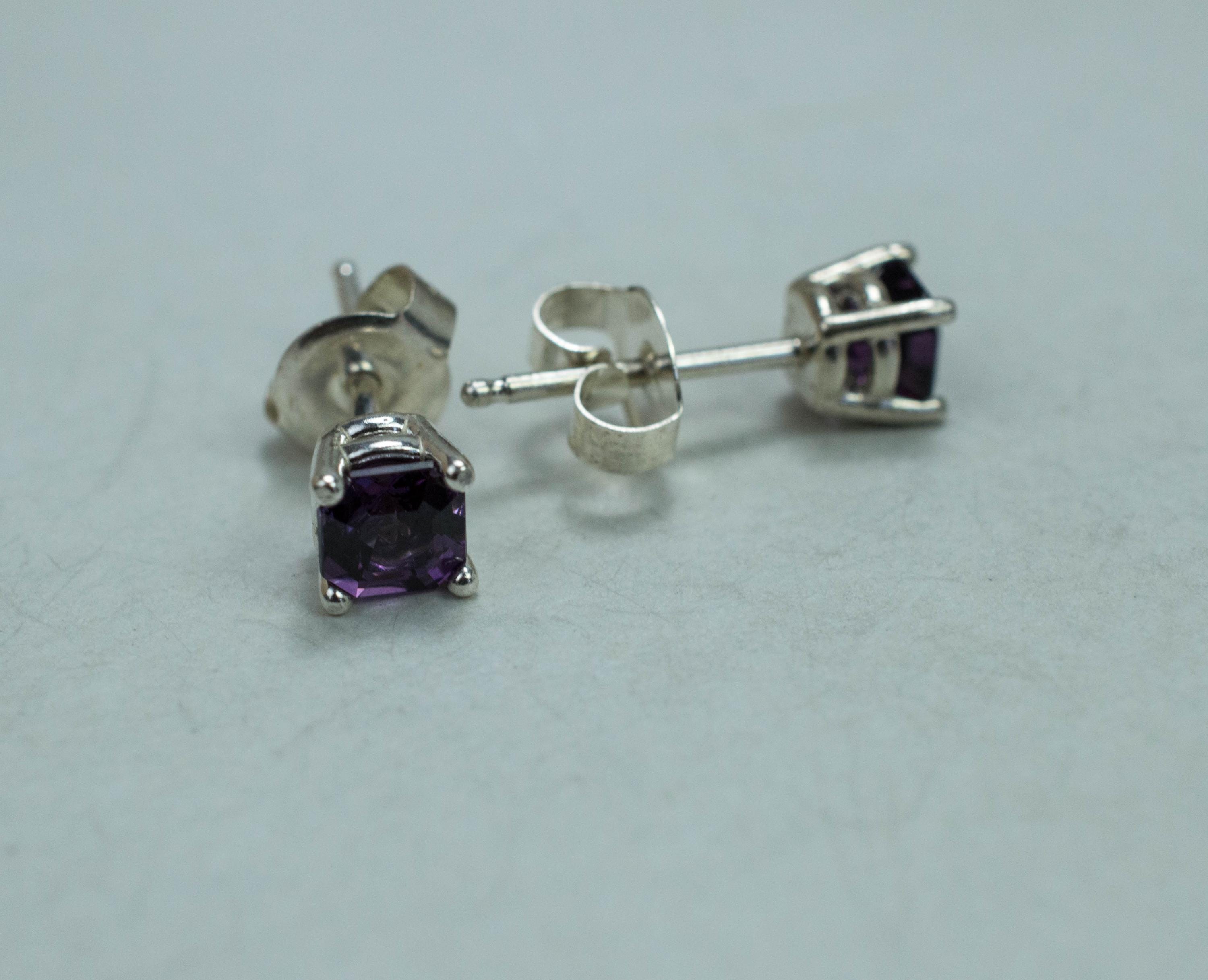 Purple Spinel Earrings; Genuine Untreated Mozambique Spinel; 0.950cts