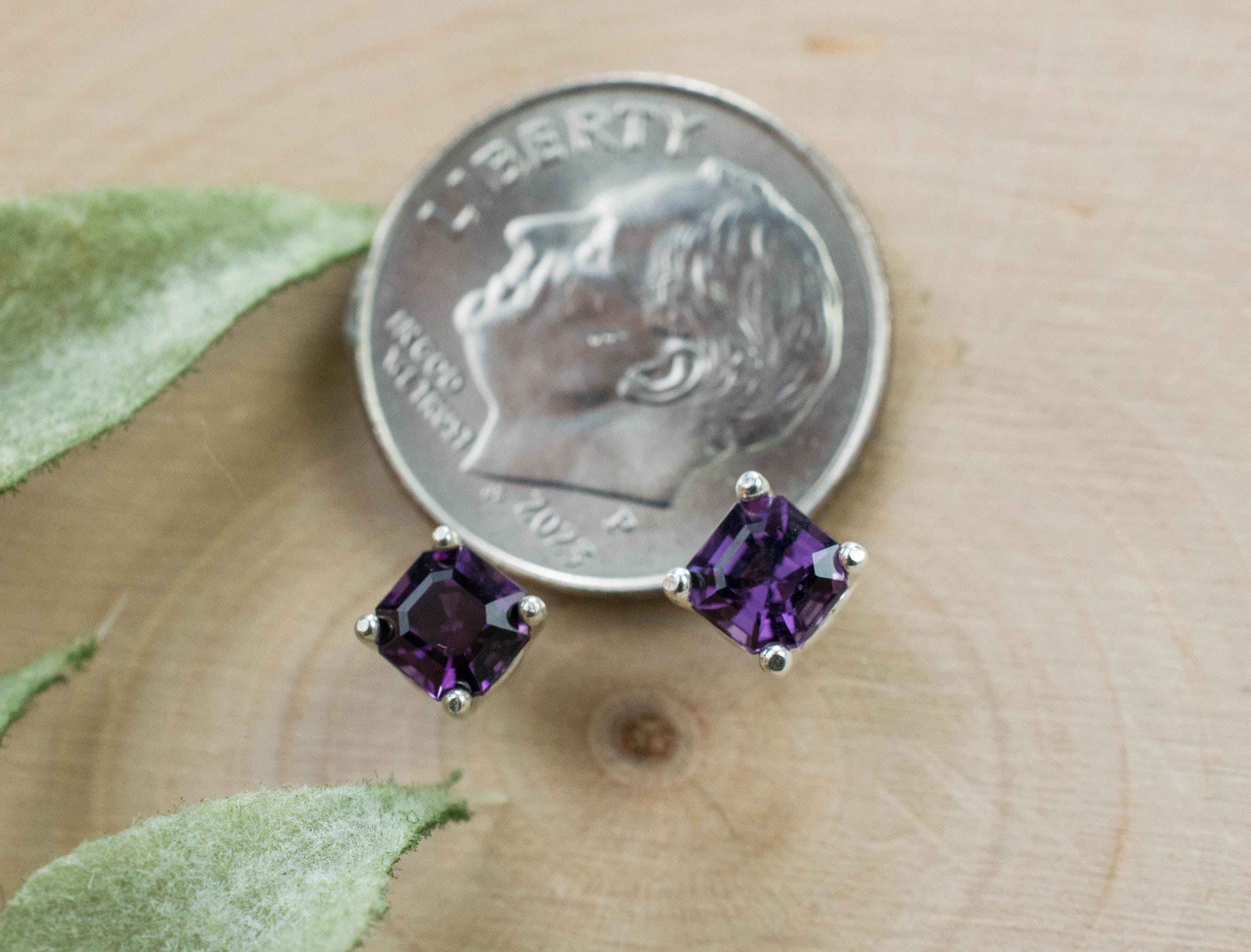 Purple Spinel Earrings; Genuine Untreated Mozambique Spinel; 0.950cts