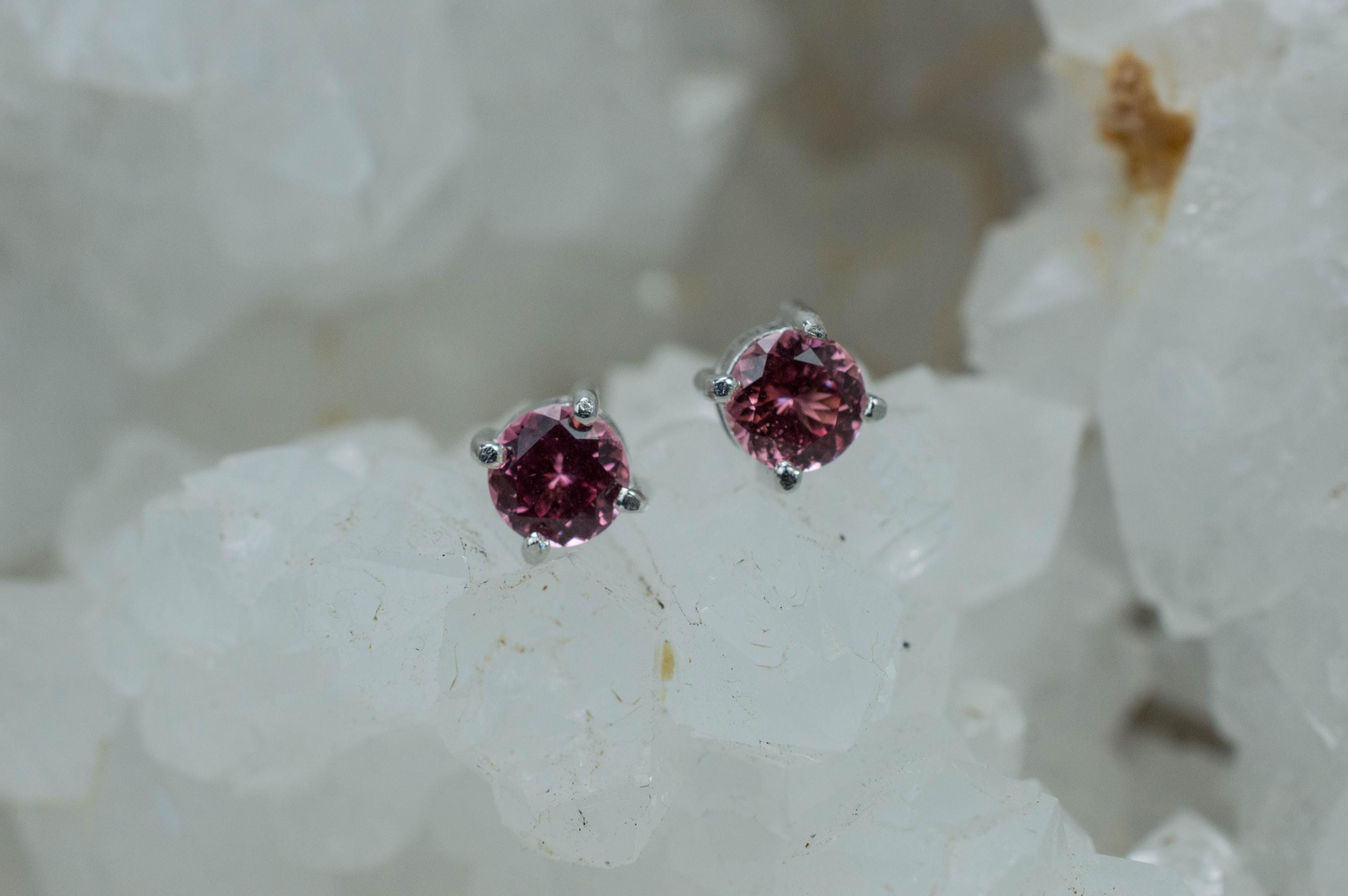 Pink Spinel Earrings; Natural Untreated Vietnam Spinel; 0.800cts