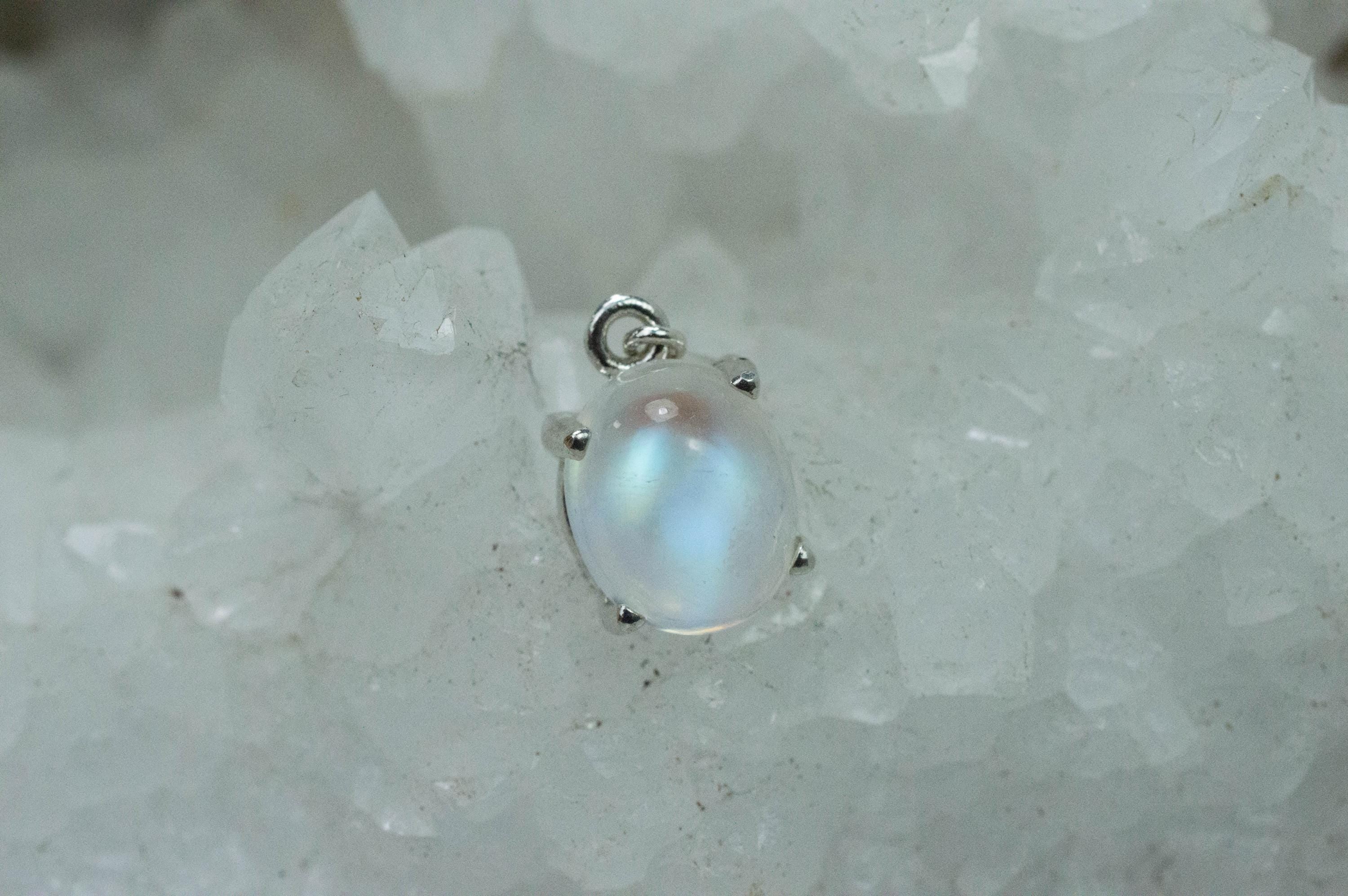 Rainbow Moonstone Pendant, Natural Untreated India Moonstone; 3.650cts