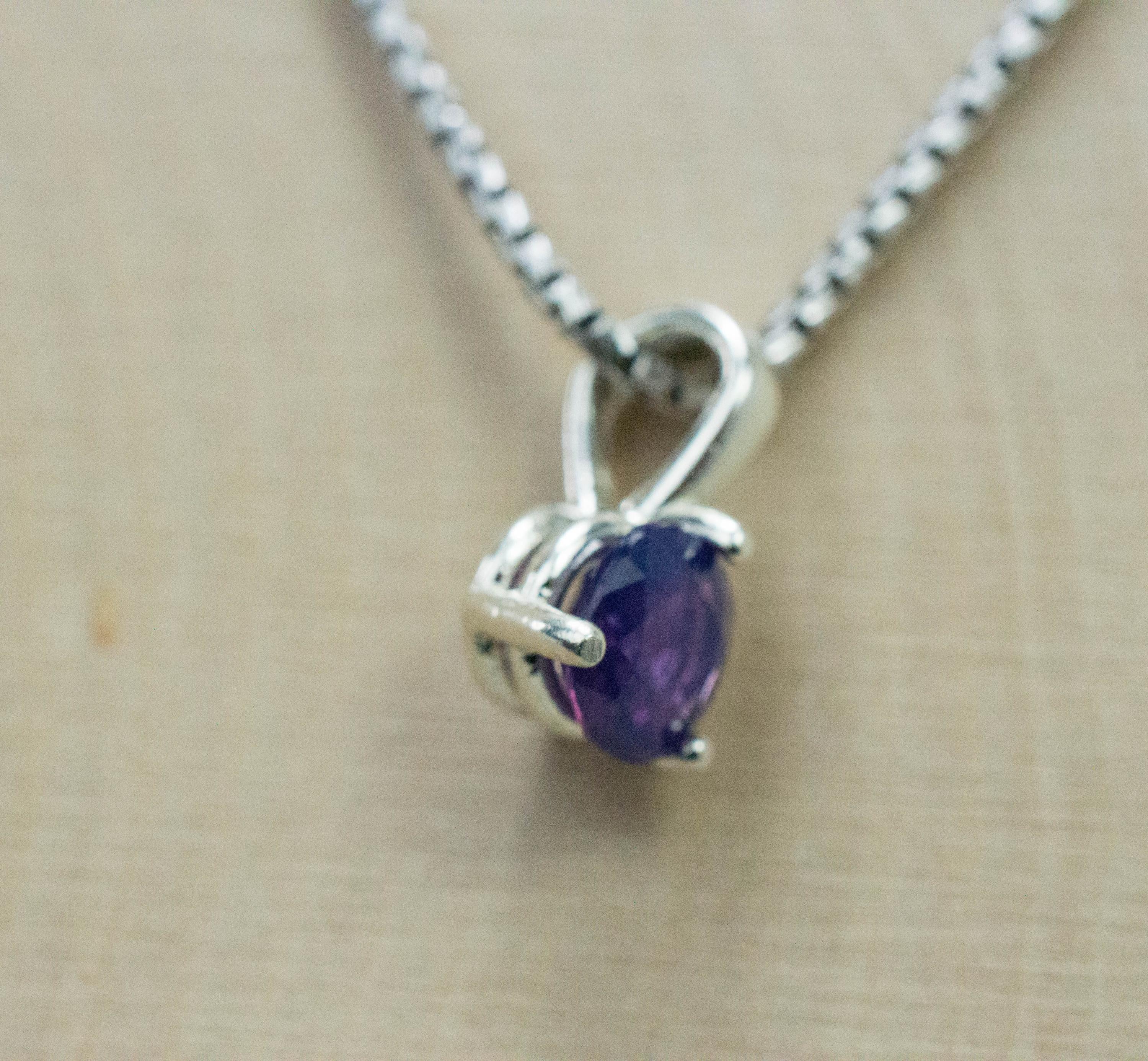 Purple Sapphire Pendant; Natural Untreated Vietnam Sapphire; 1.200cts