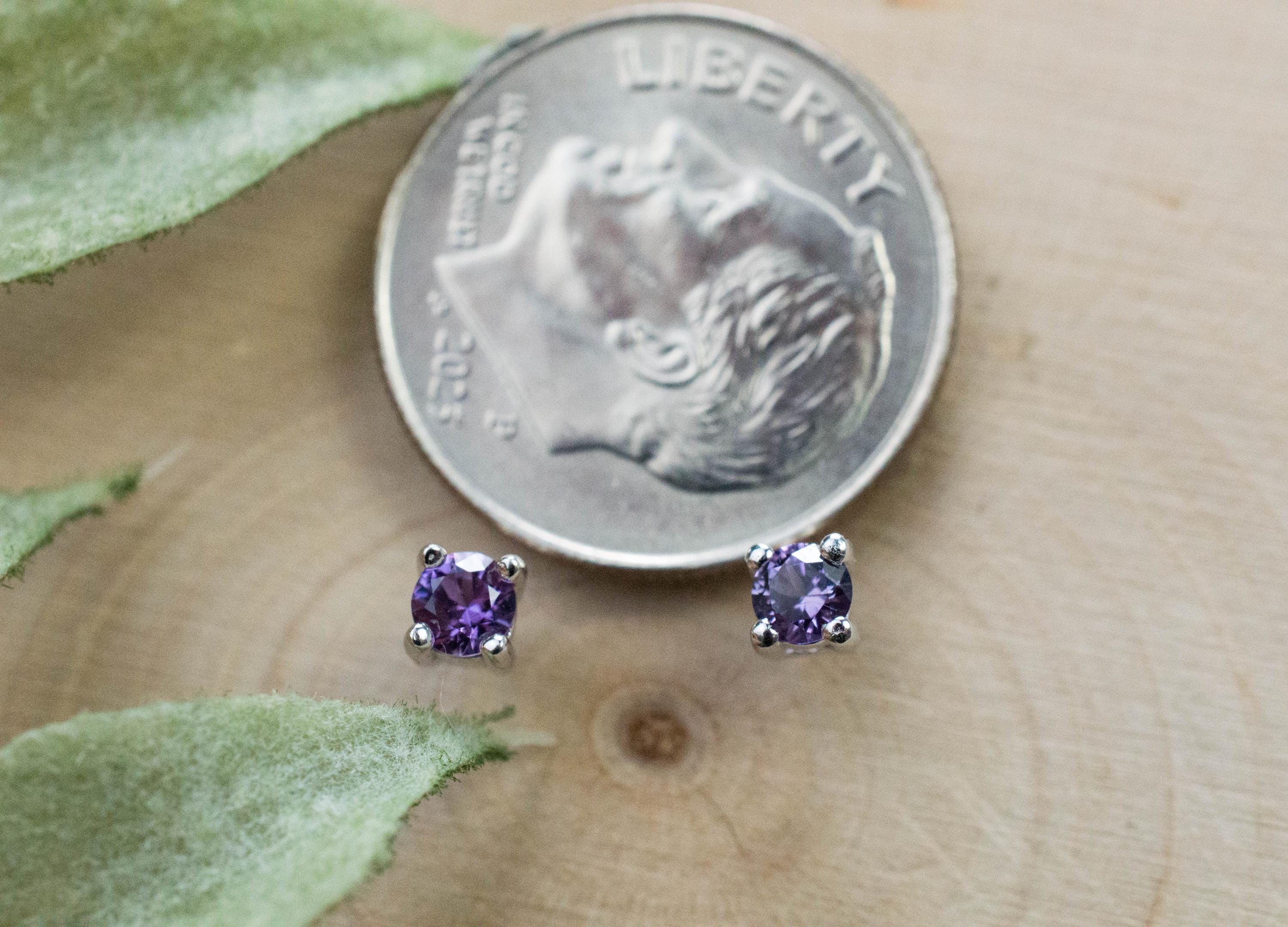 Purple Sapphire Earrings; Natural Sri Lanka Sapphire; 0.255cts