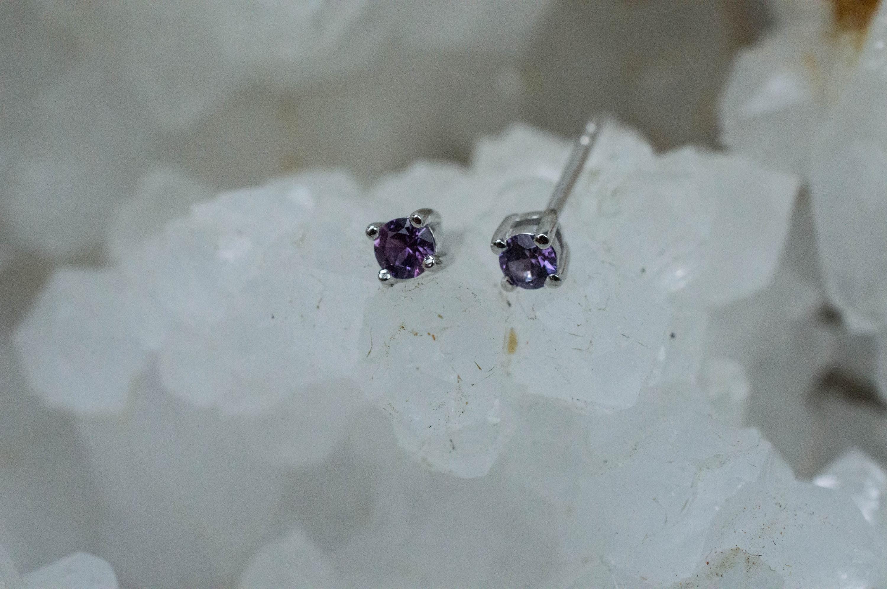 Purple Sapphire Earrings; Natural Sri Lanka Sapphire; 0.255cts