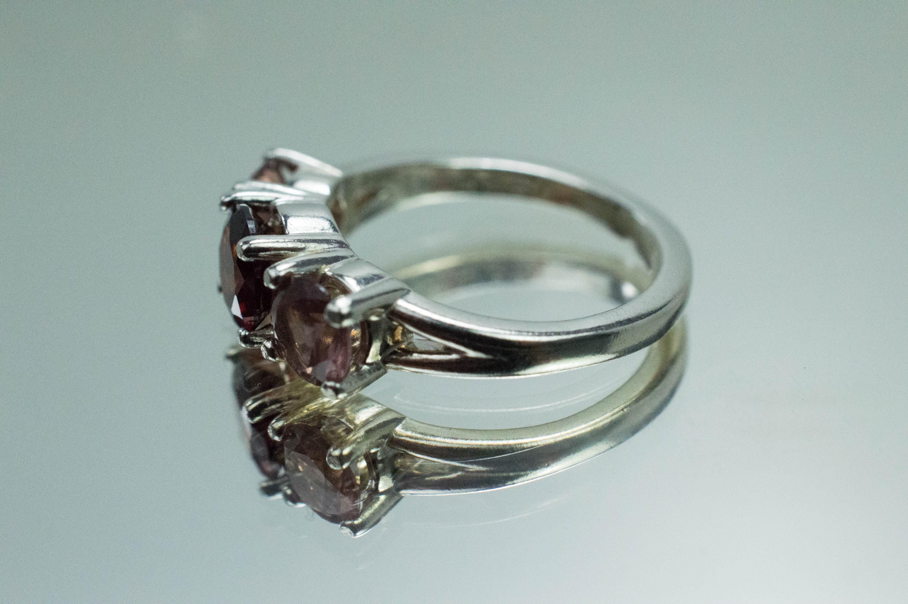 Pyrope and Imperial Garnet Ring; Genuine Untreated Garnets