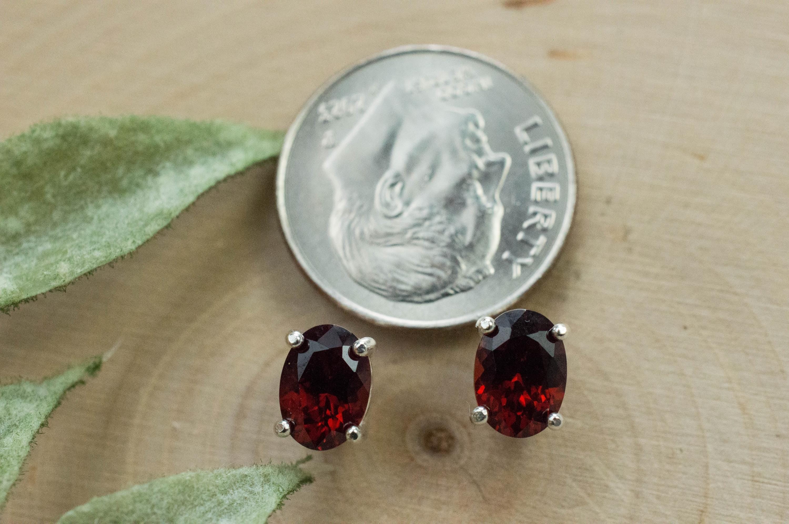 Pyrope Garnet Earrings; Genuine Untreated Madagascar Garnet; 1.970cts