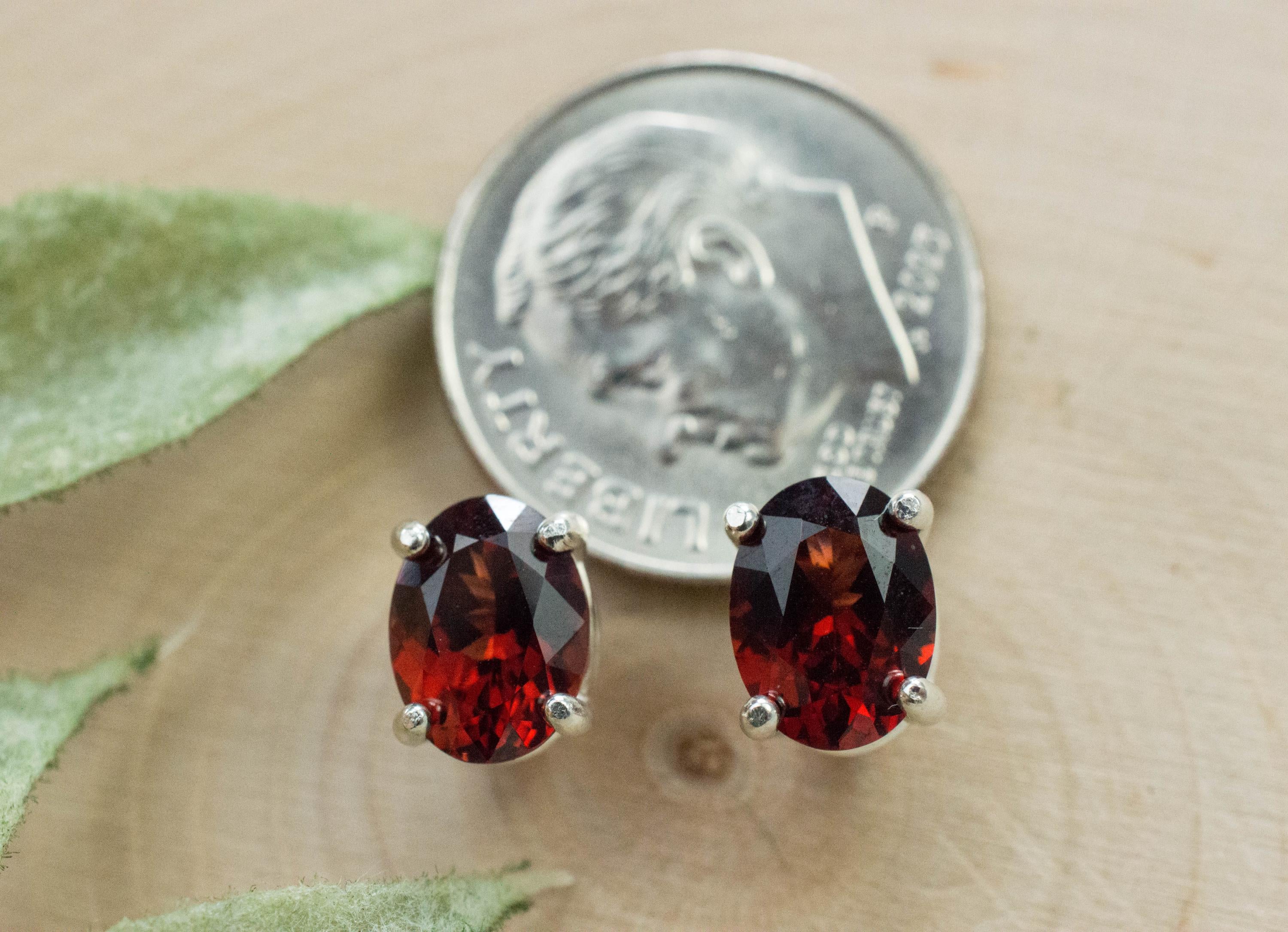 Pyrope Garnet Earrings; Genuine Untreated Madagascar Garnet; 2.935cts