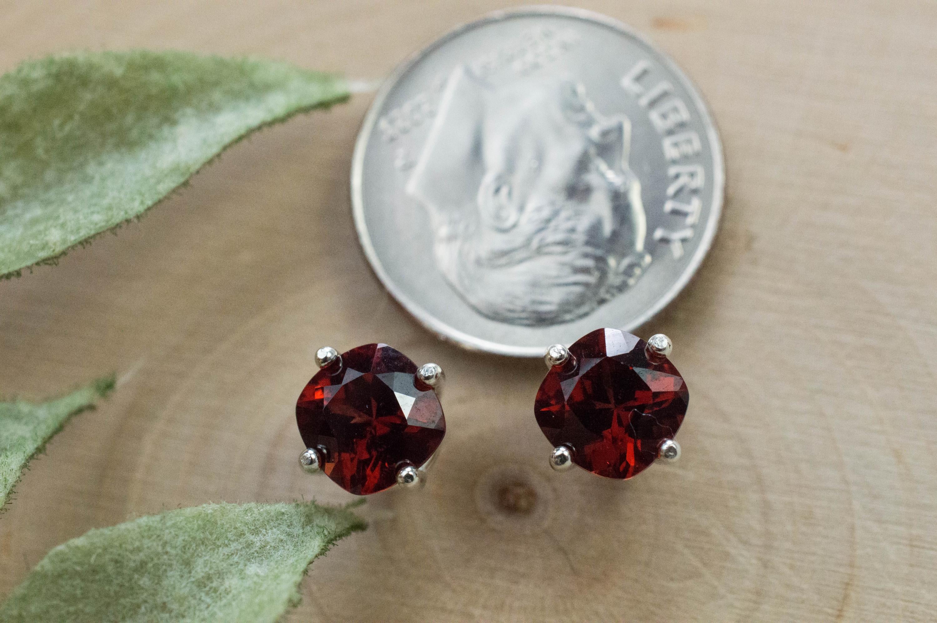 Pyrope Garnet Earrings; Genuine Untreated Madagascar Garnet; 2.320cts