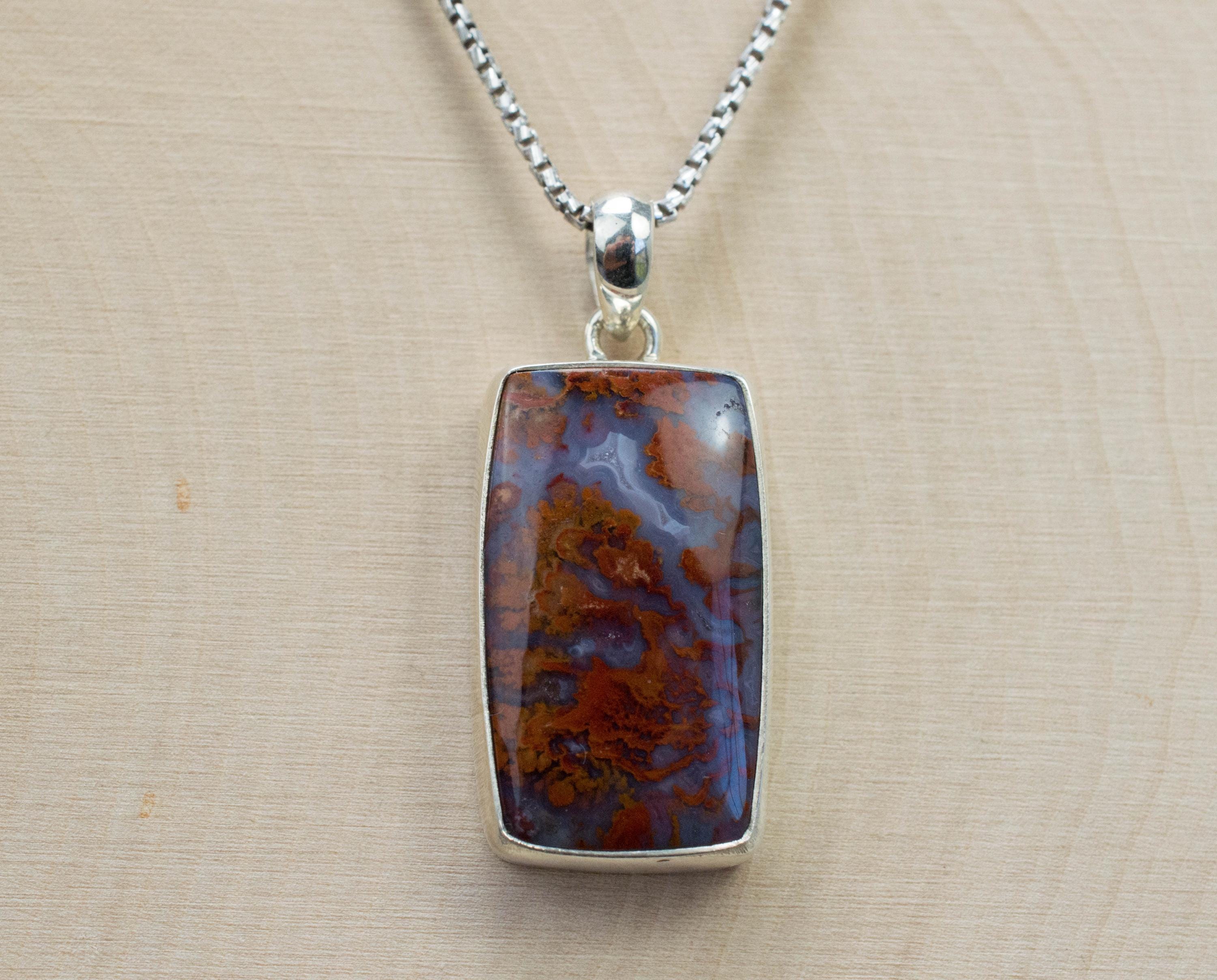 Wingate Agate Pendant, Natural and Untreated California Plume Agate