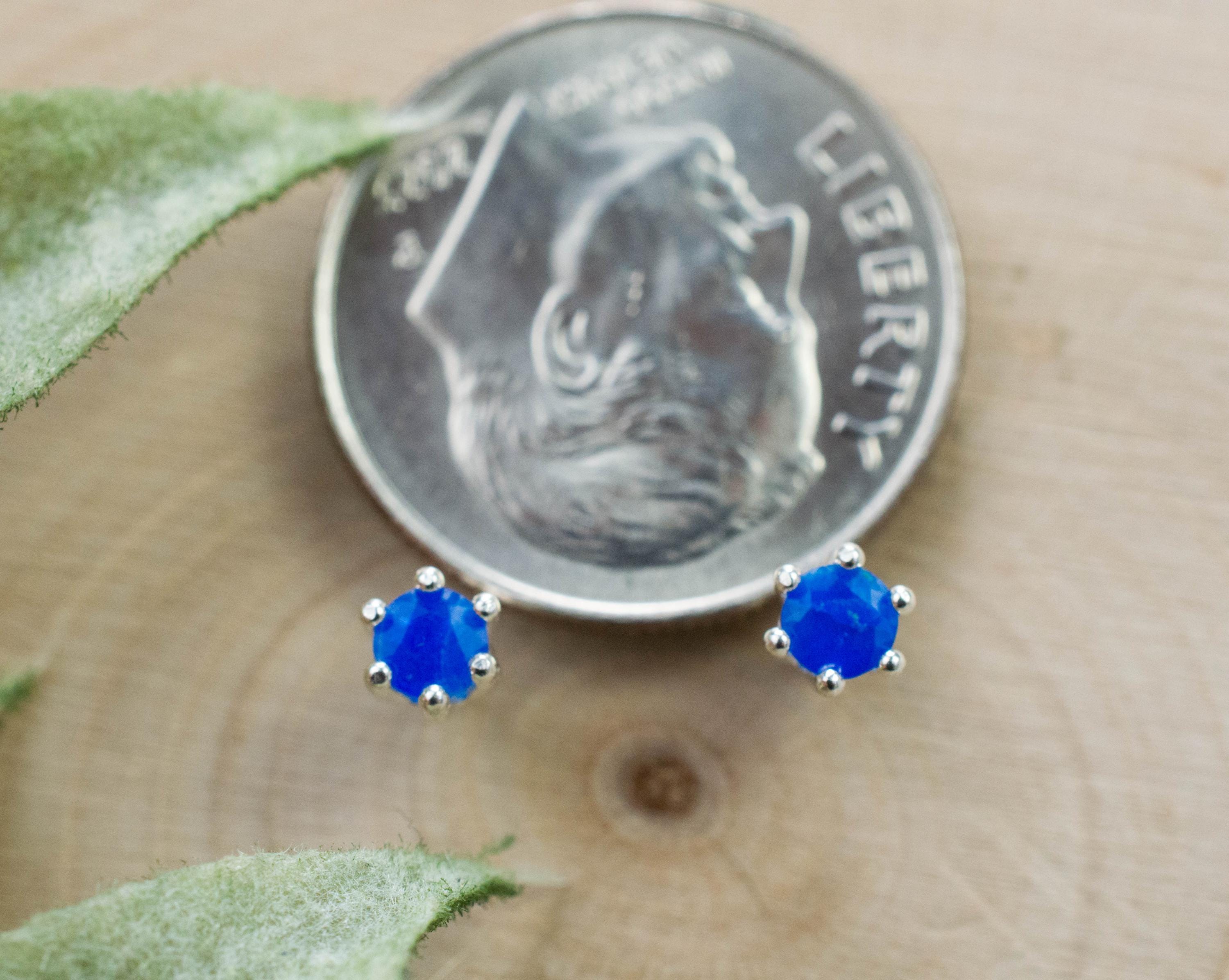 Sodalite Earrings; Natural Untreated Afghanistan Sodalite; 0.120cts