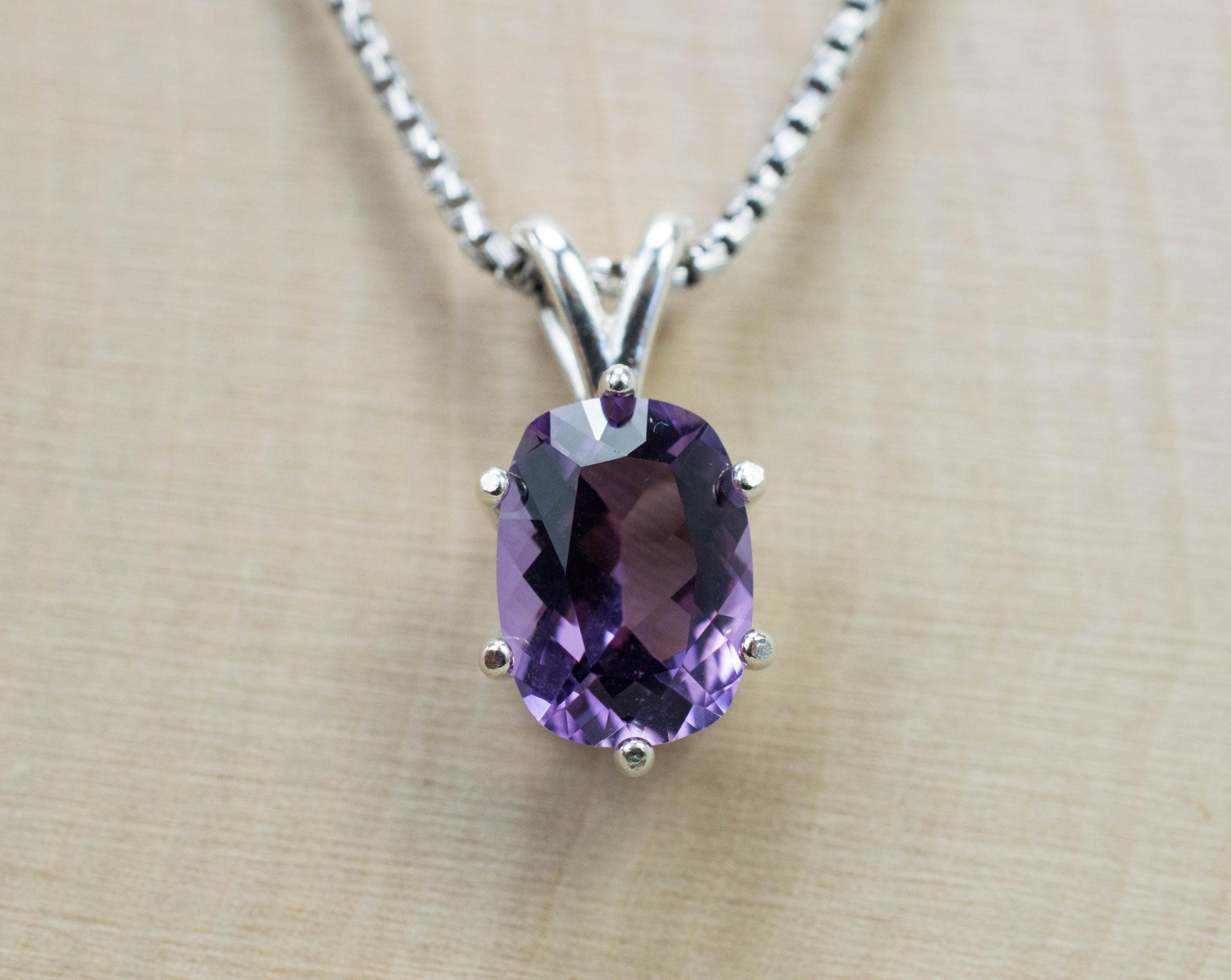 Amethyst Pendant, Untreated Genuine Brazilian Amethyst; 2.120cts