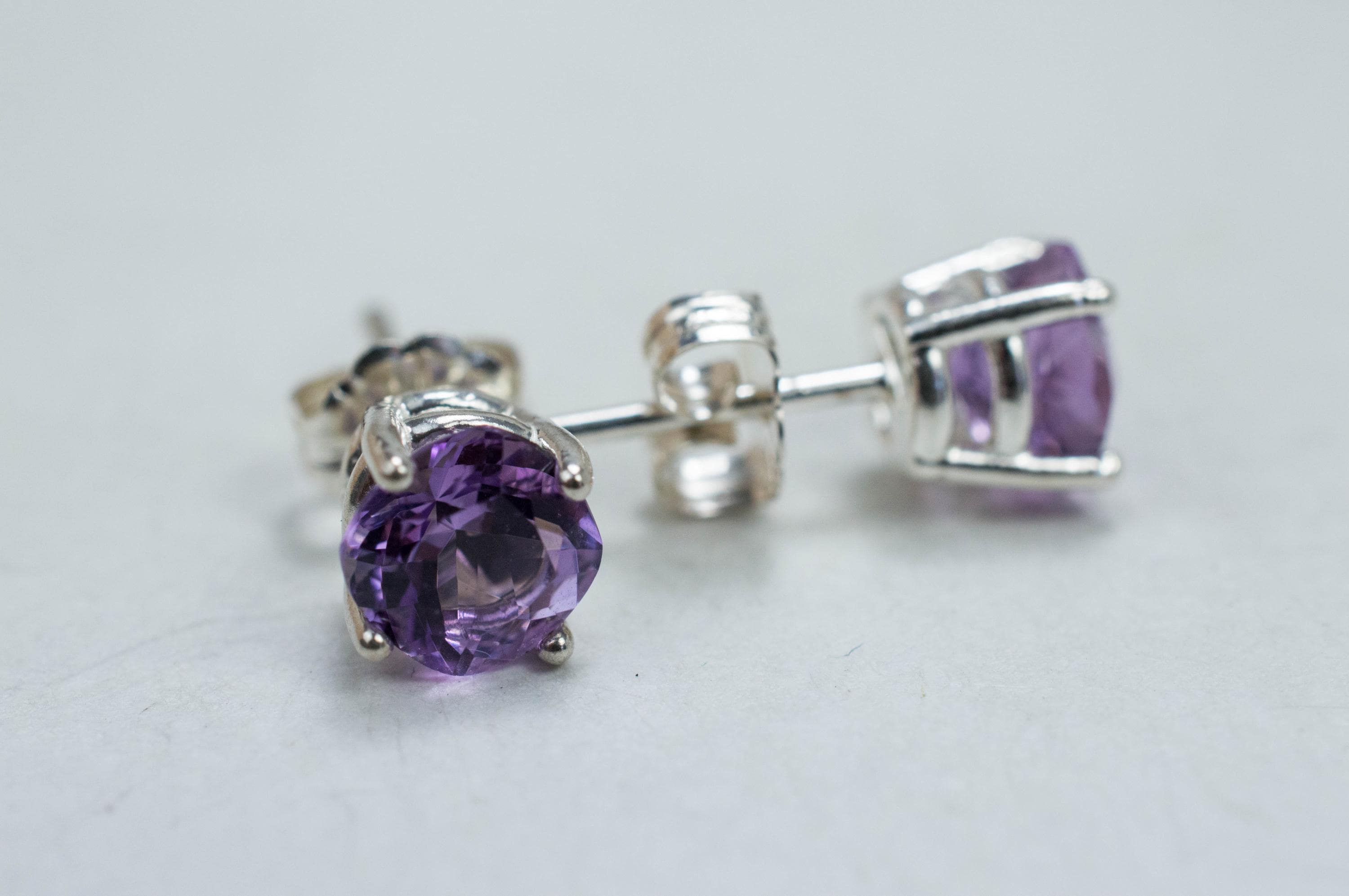 Amethyst Earrings, Natural Untreated Brazilian Amethyst; 1.650cts