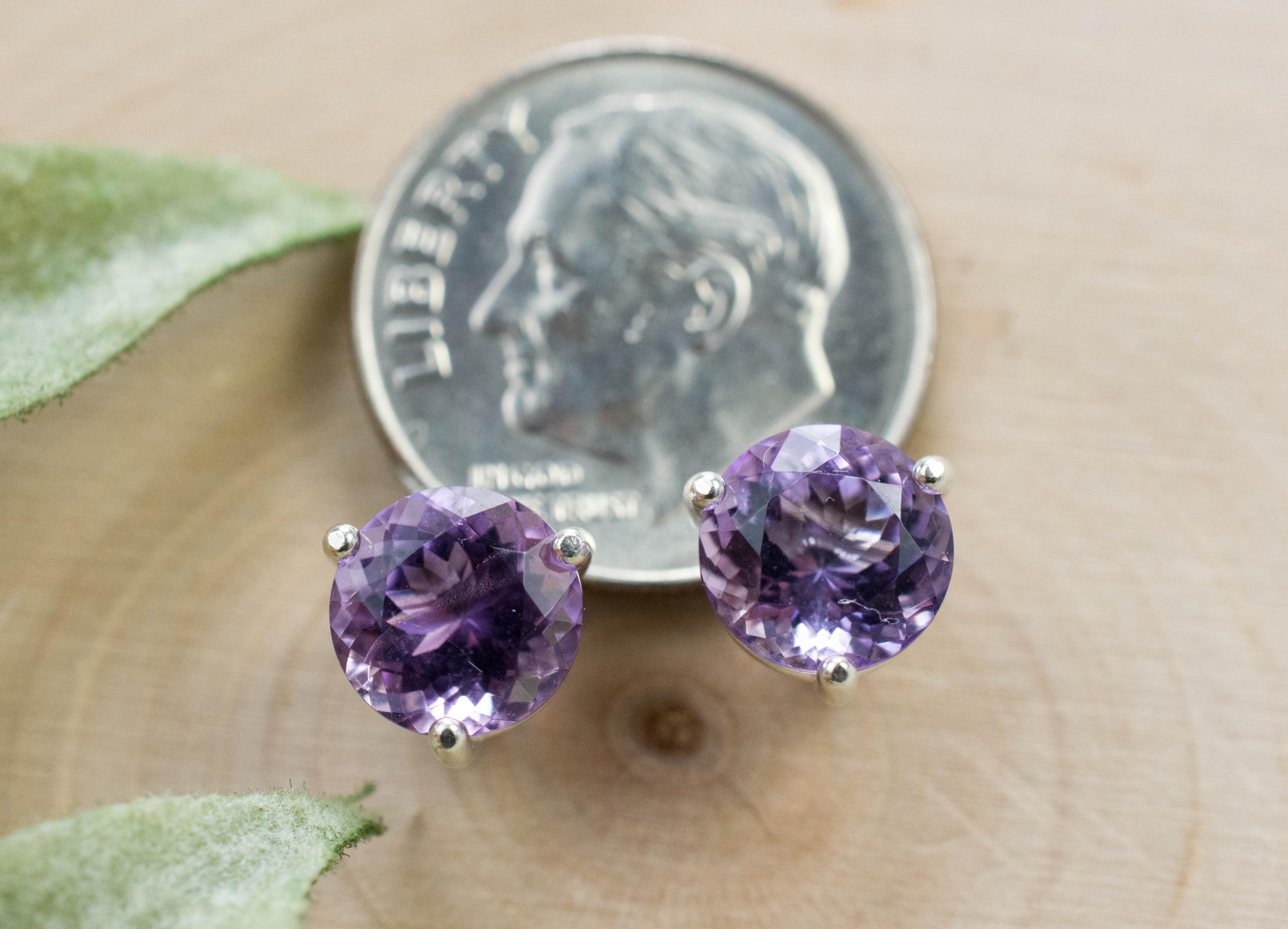 Amethyst Earrings, Natural Untreated Brazilian Amethyst; 2.470cts