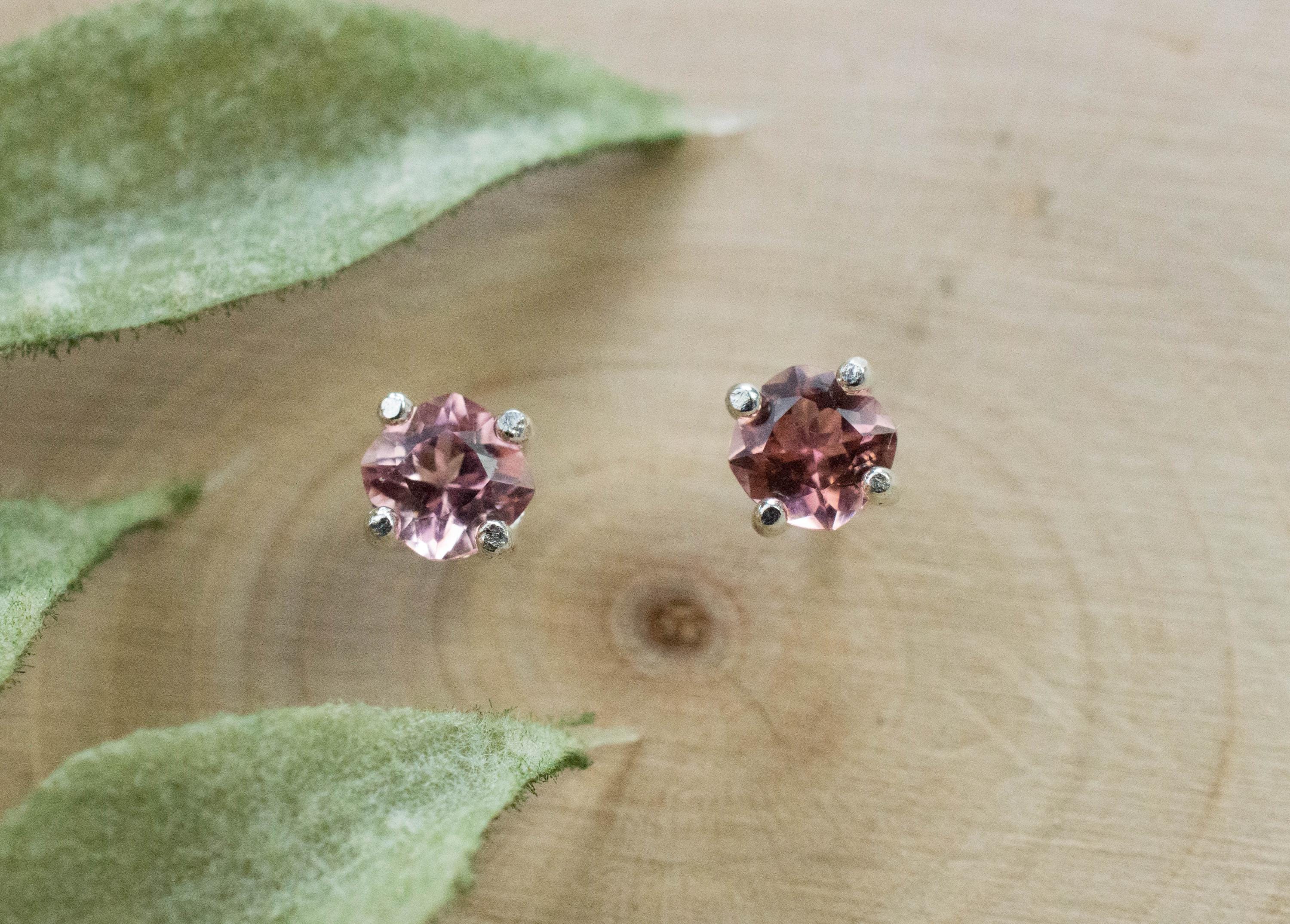 Peach Tourmaline Earrings; Natural Untreated Brazilian Tourmaline; 0.545cts