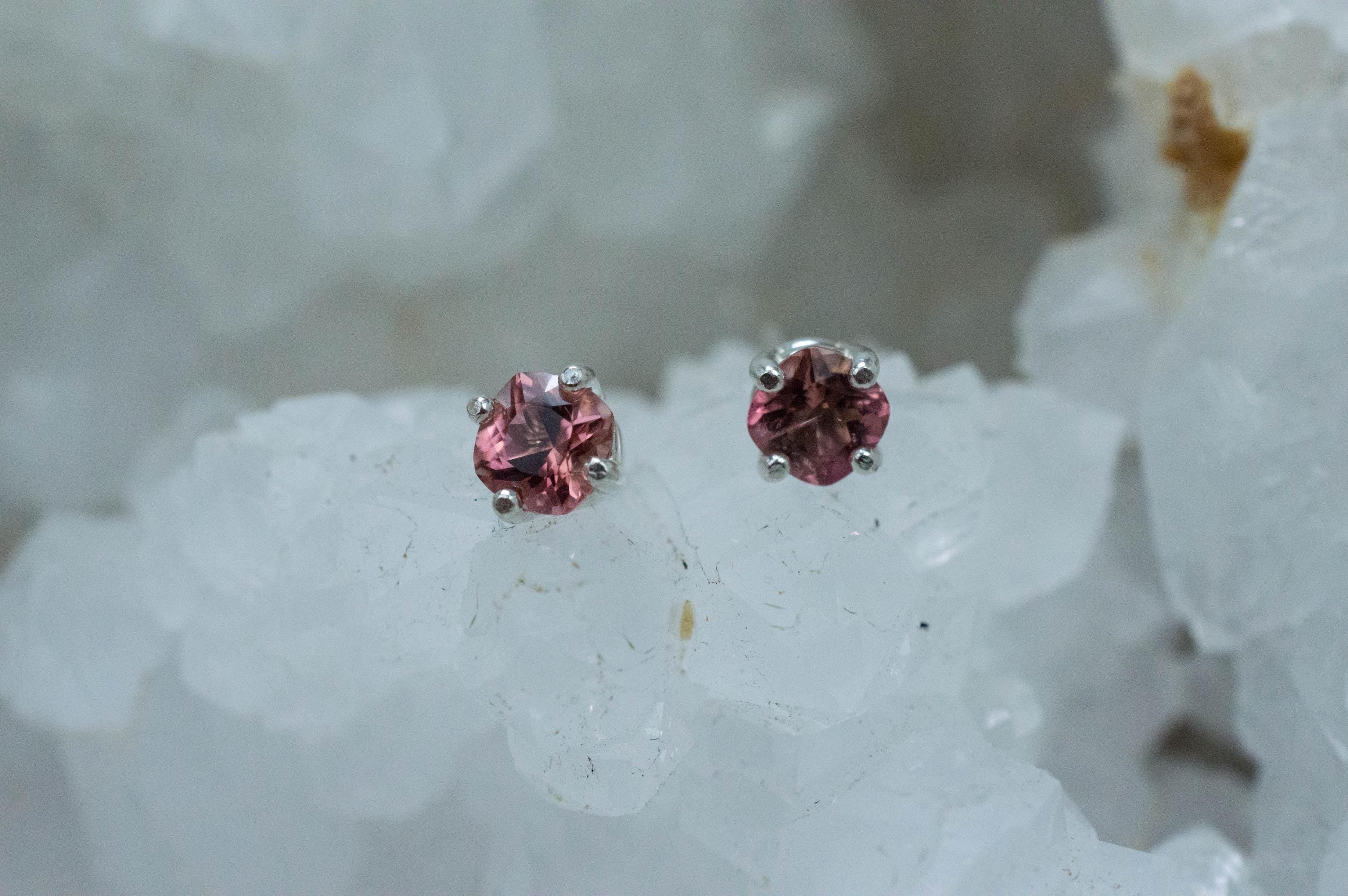 Peach Tourmaline Earrings; Natural Untreated Brazilian Tourmaline; 0.705cts