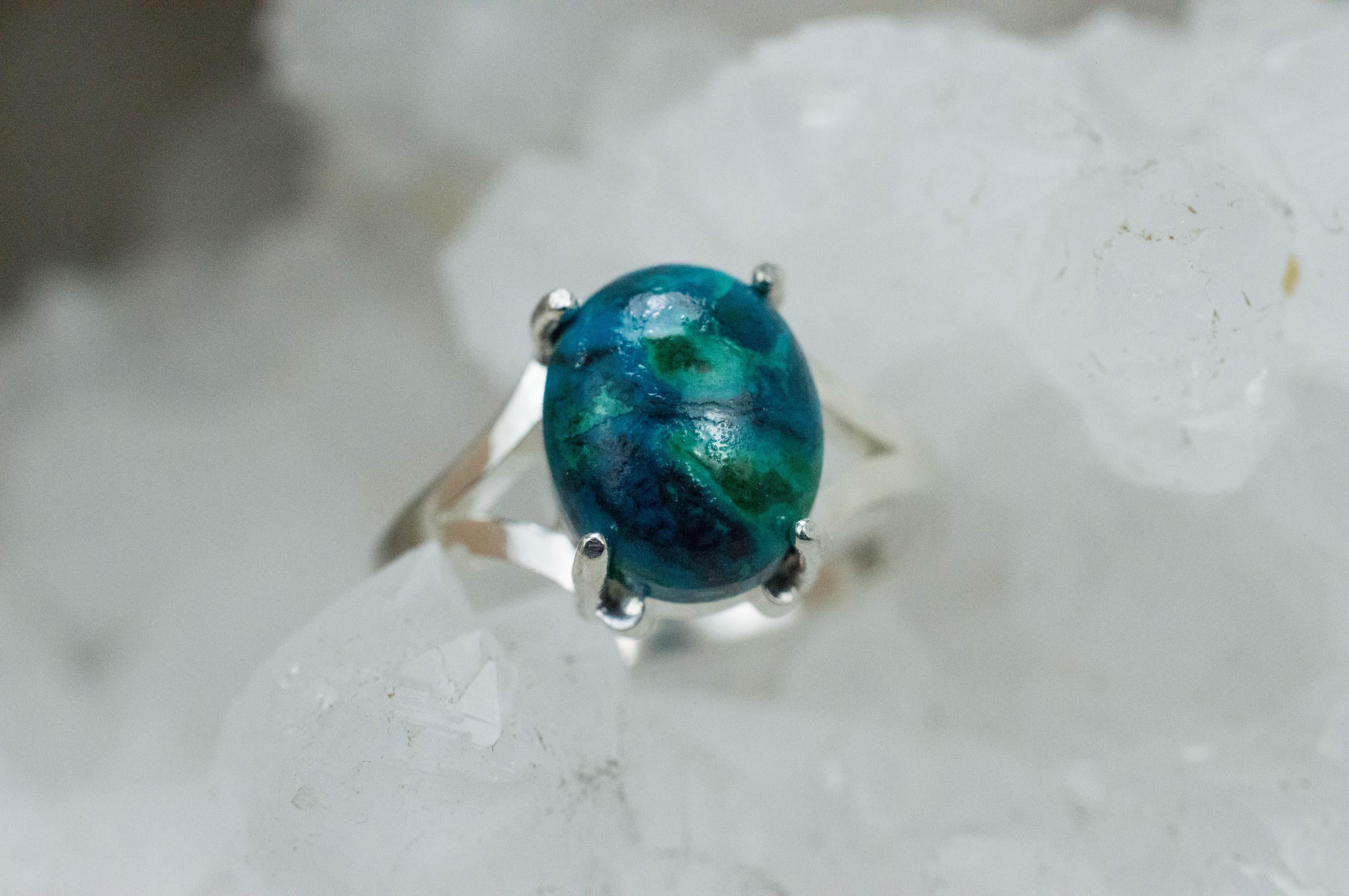 Chrysocolla Ring; Natural Untreated Arizona Inspiration Mine Chrysocolla; 2.715cts