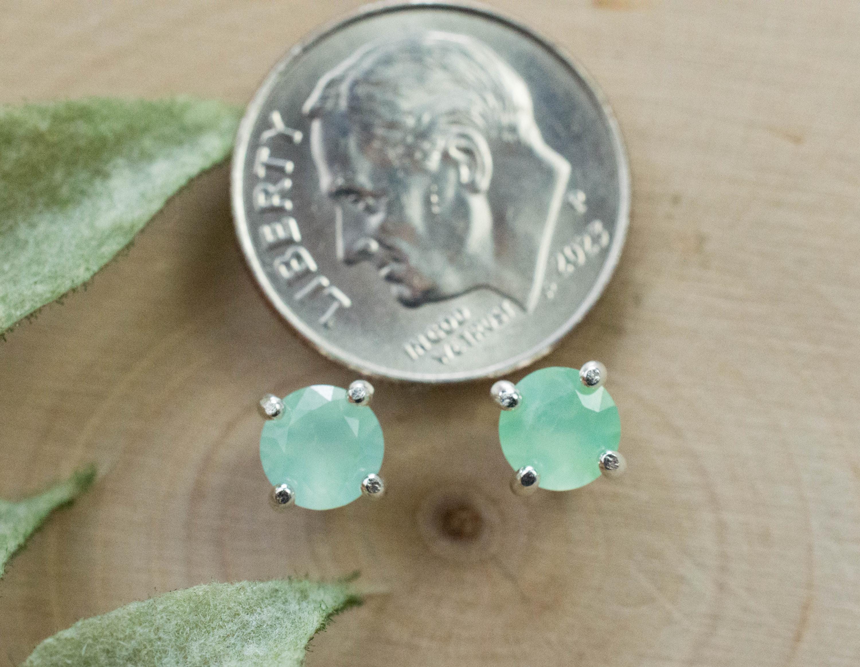 Chrysoprase Earrings, Natural Untreated Australian Chrysoprase; 0.830cts