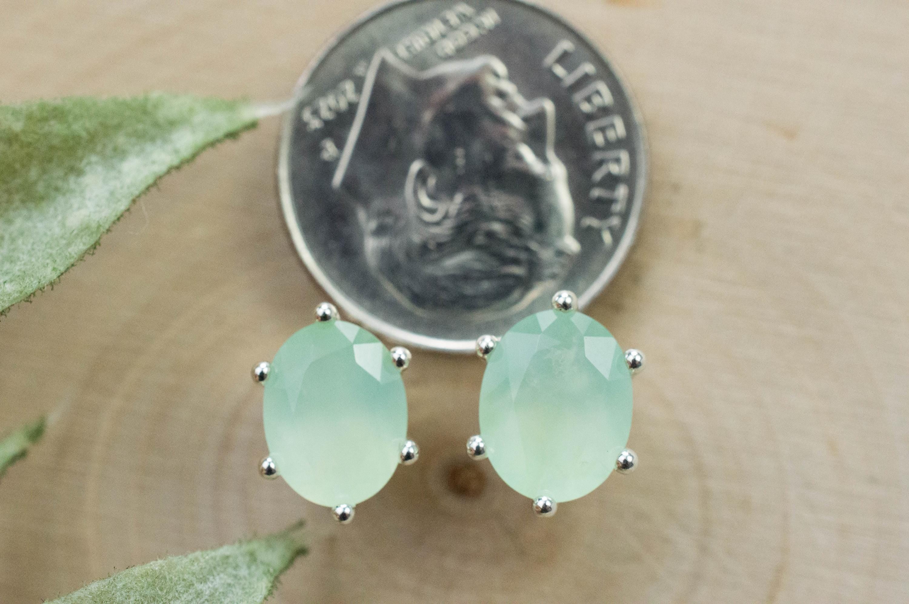 Chrysoprase Earrings, Natural Untreated Australian Chrysoprase; 2.265cts