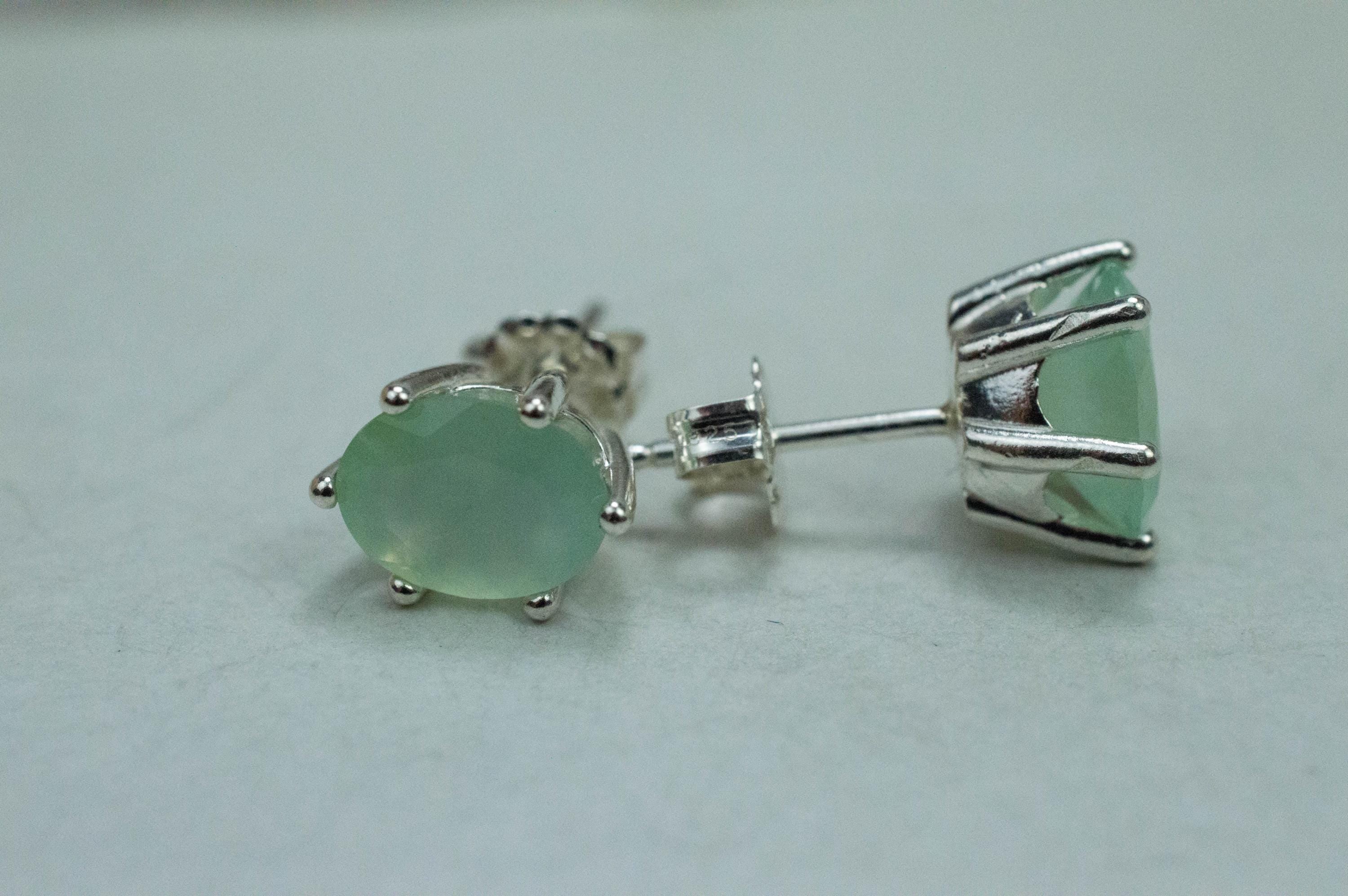 Chrysoprase Earrings, Natural Untreated Australian Chrysoprase; 2.265cts