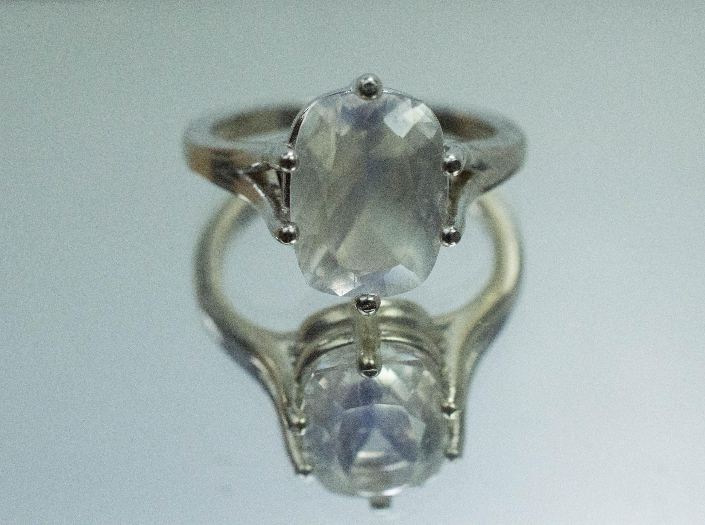 Rainbow Moonstone Ring, Natural Untreated Indian Moonstone; 3.570cts